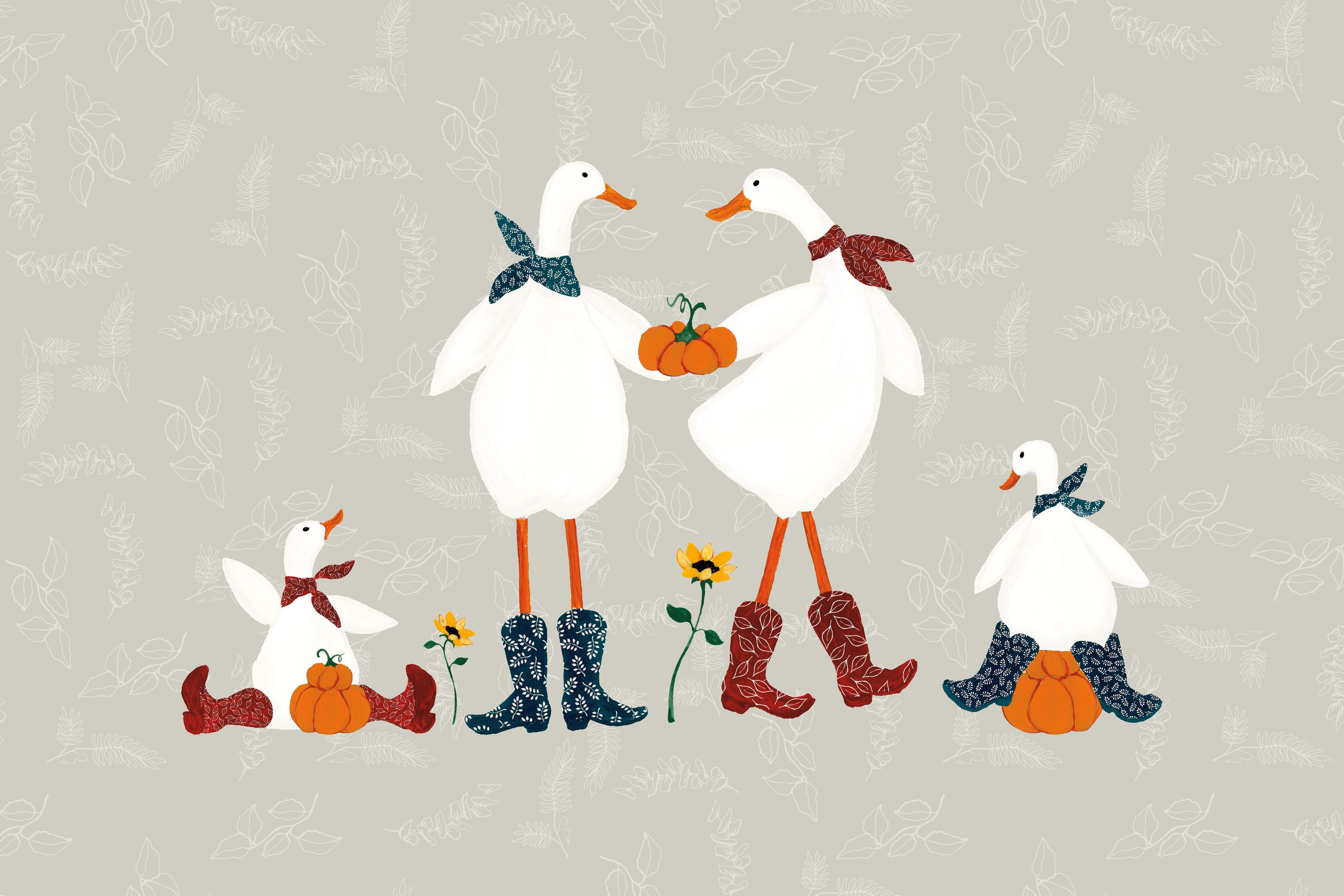 Ducks in the Pumpkin Patch VI