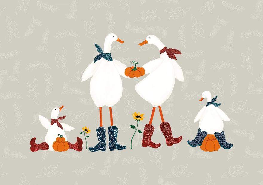 Ducks in the Pumpkin Patch VI