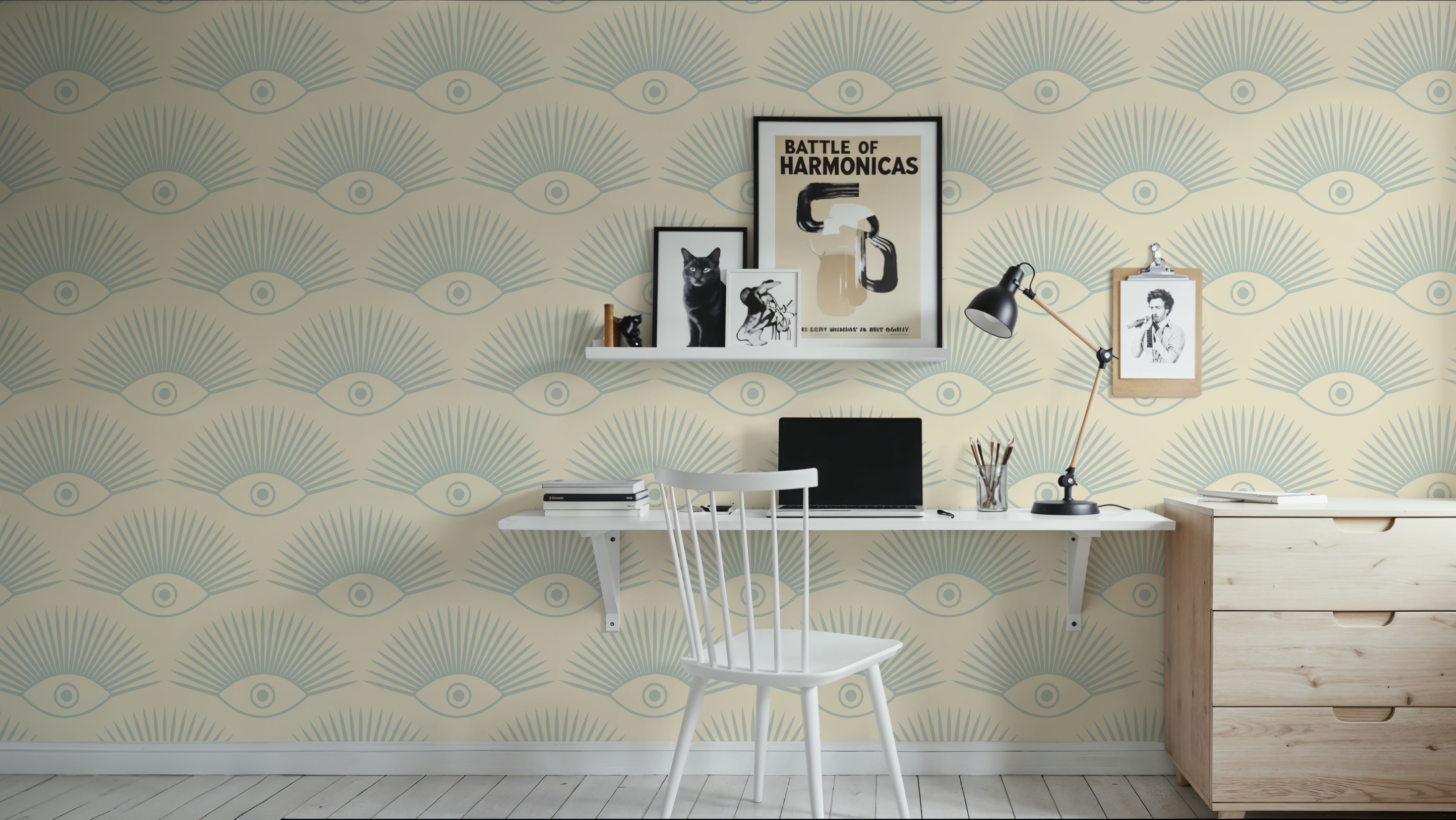 Art Deco Eye, Sky Blue
