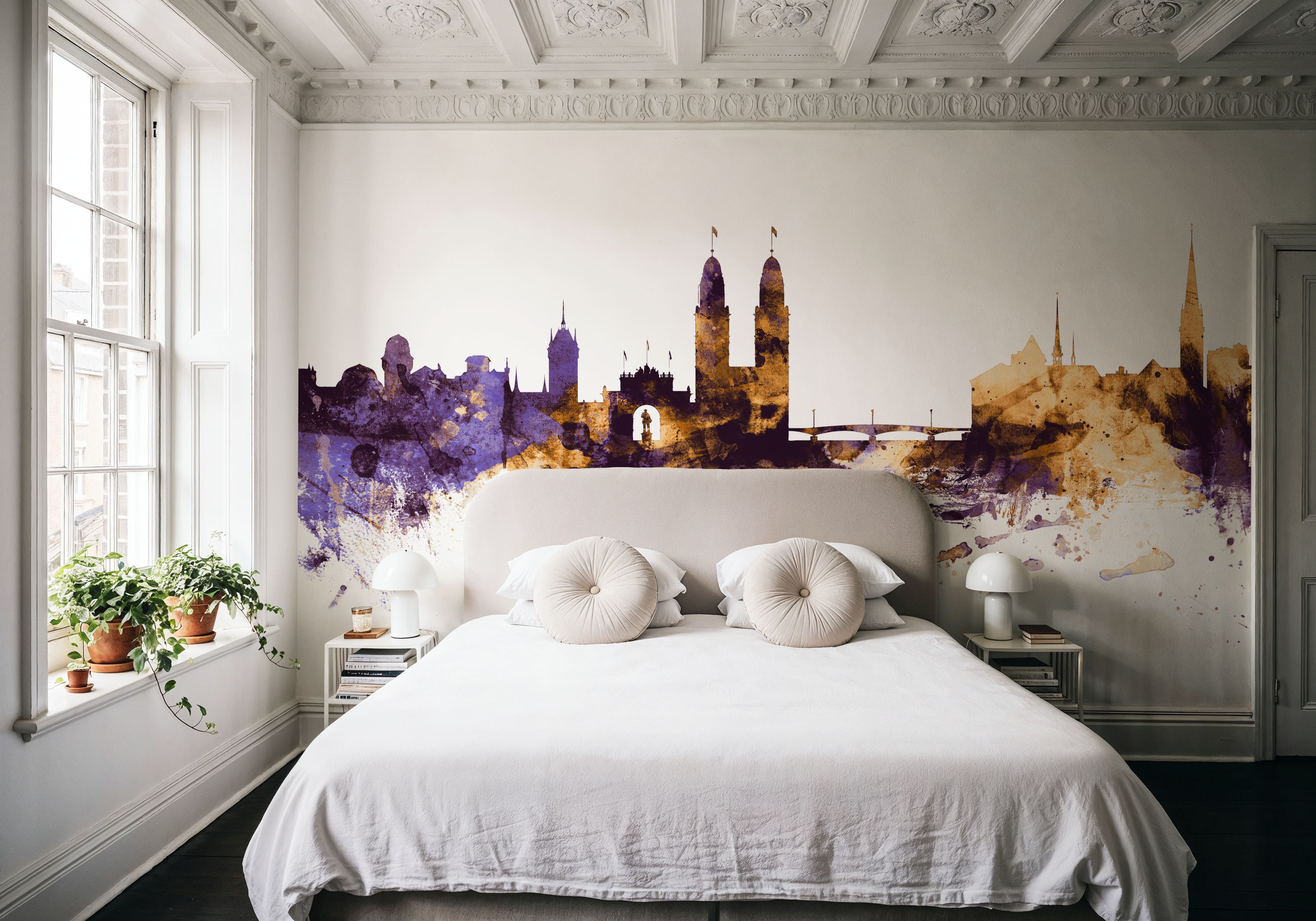 Zurich Switzerland Skyline Purple & Gold