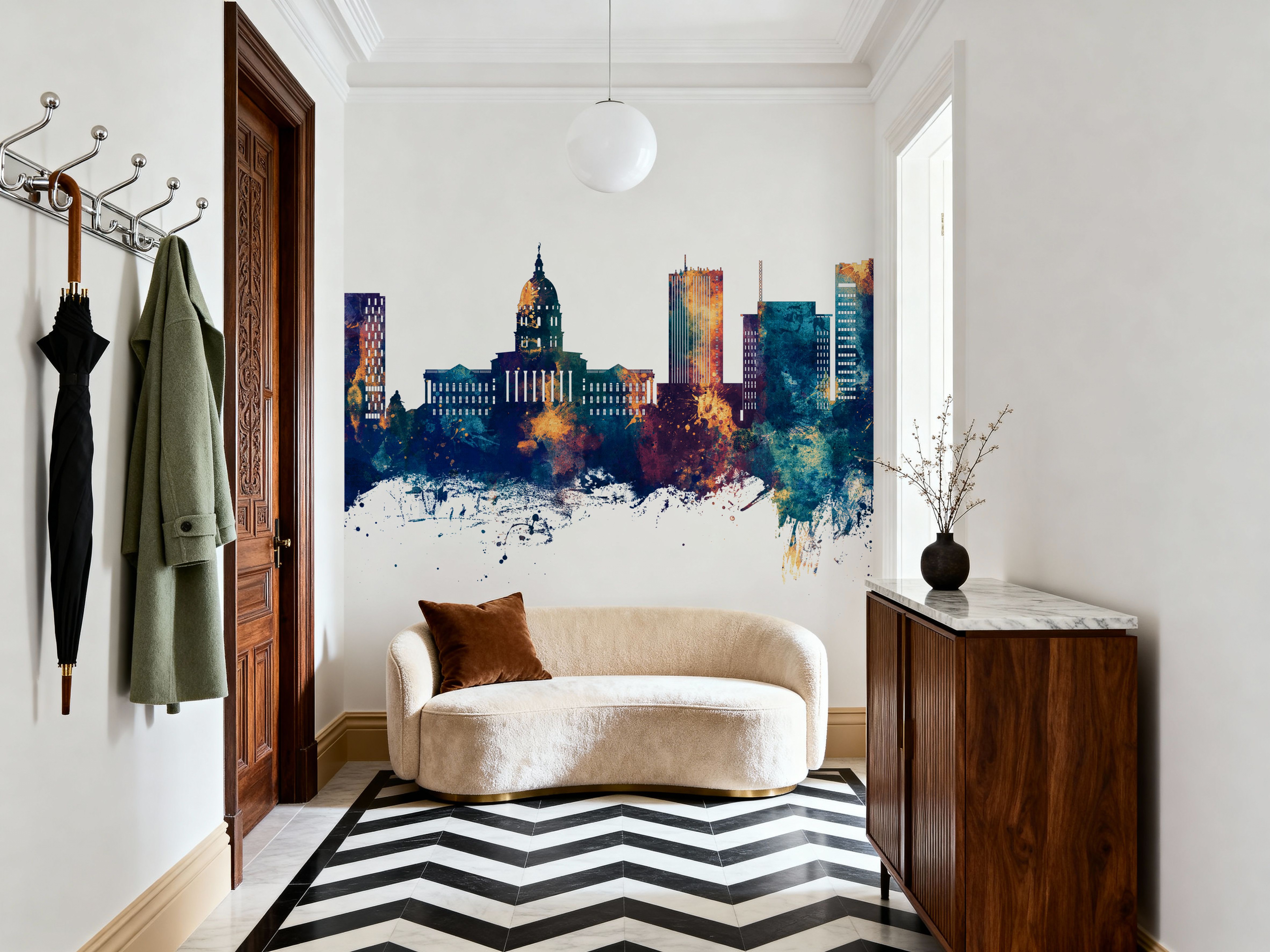 Topeka Wyoming Skyline Blue & Bronze