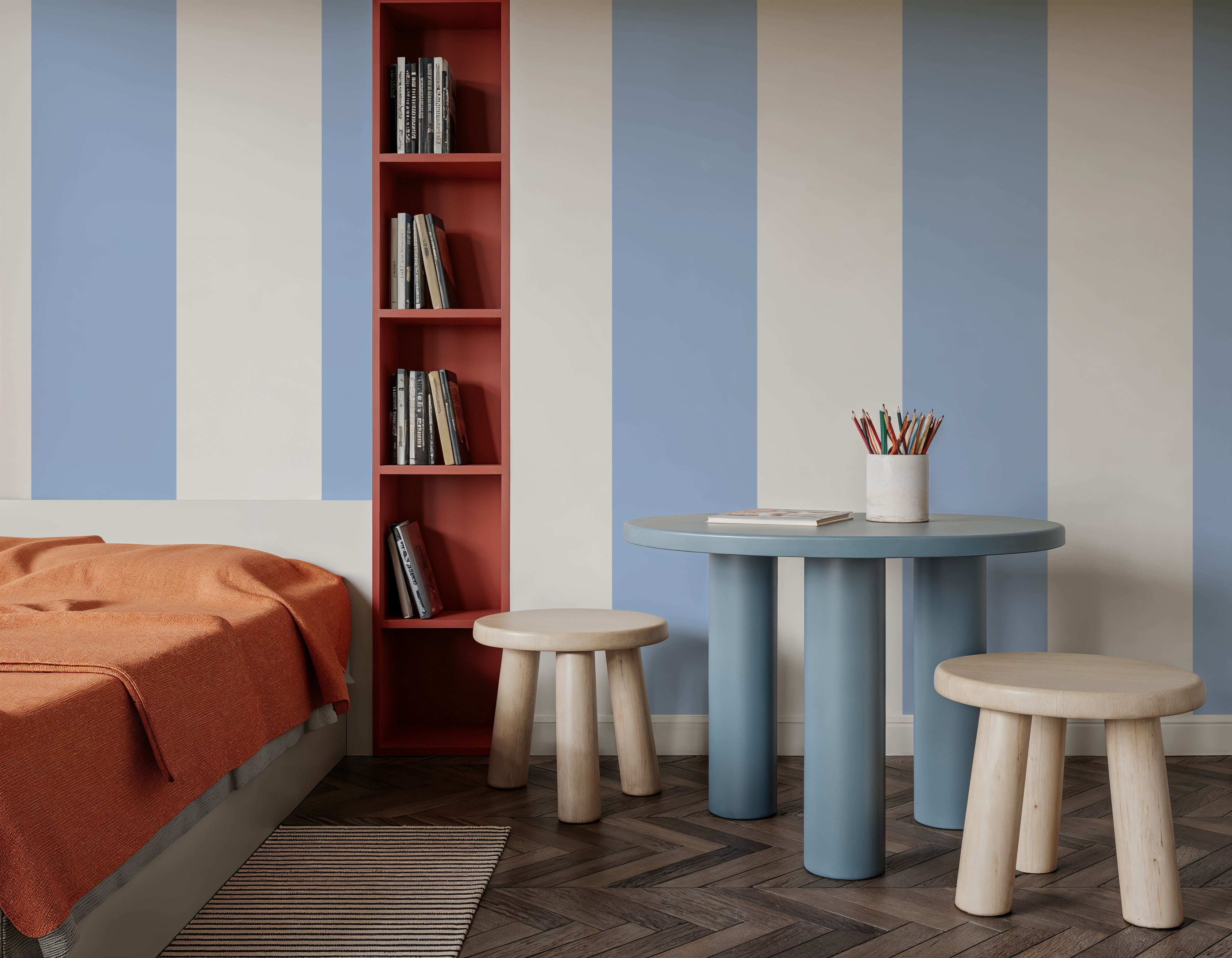 Circus Stripes, Baby Blue