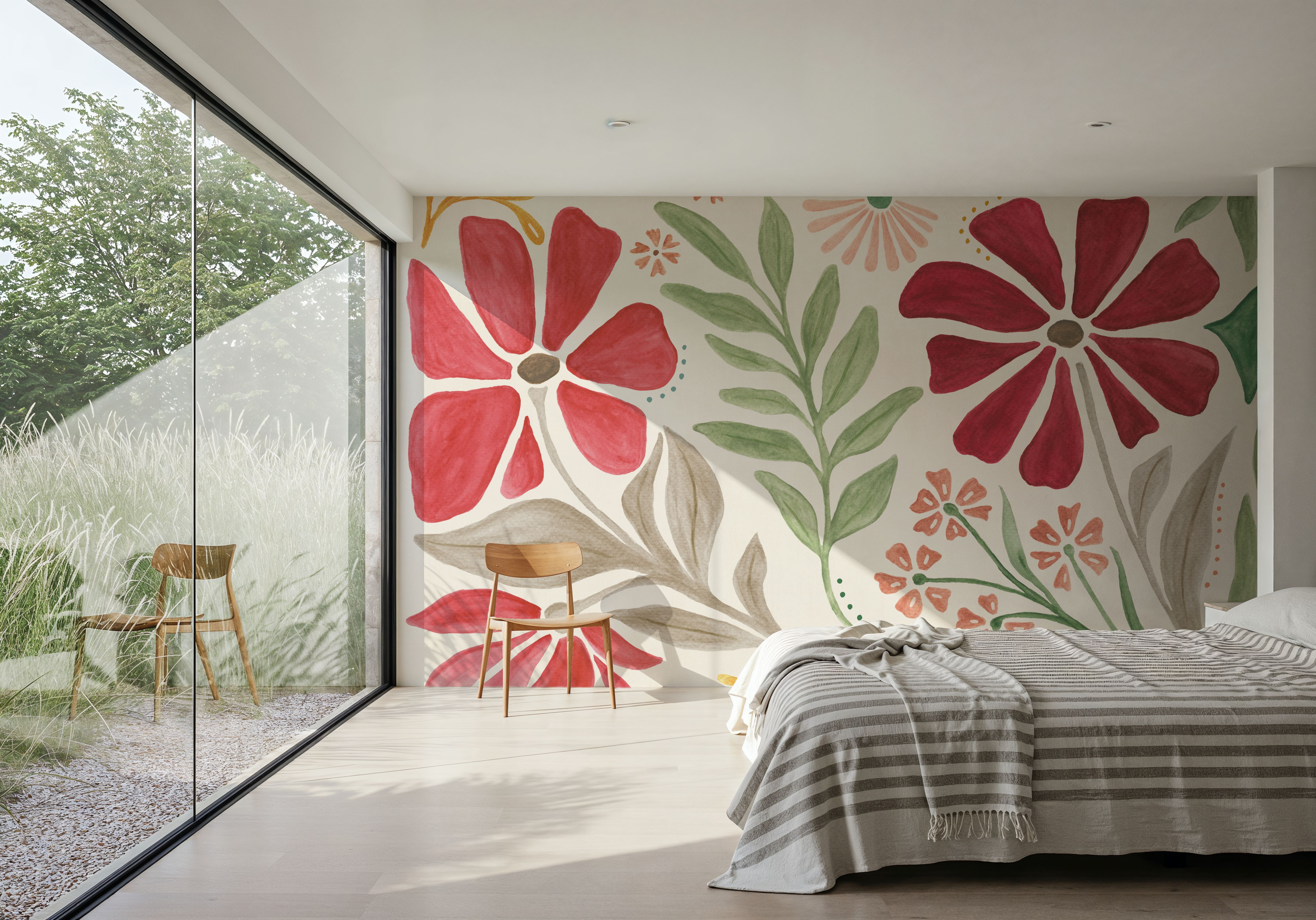 Modern Petals, Behang
