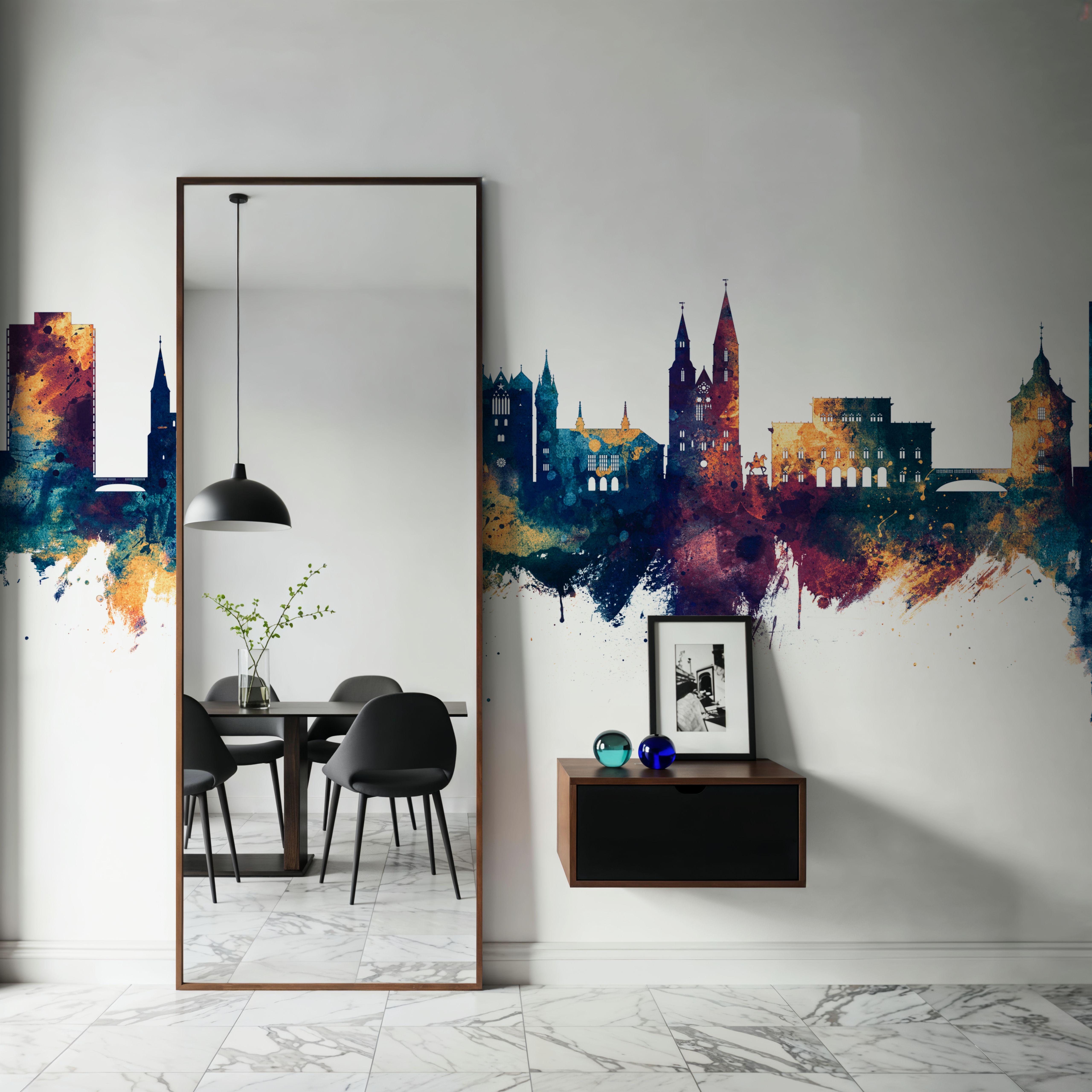 Braunschweig Germany Skyline Blue & Bronze