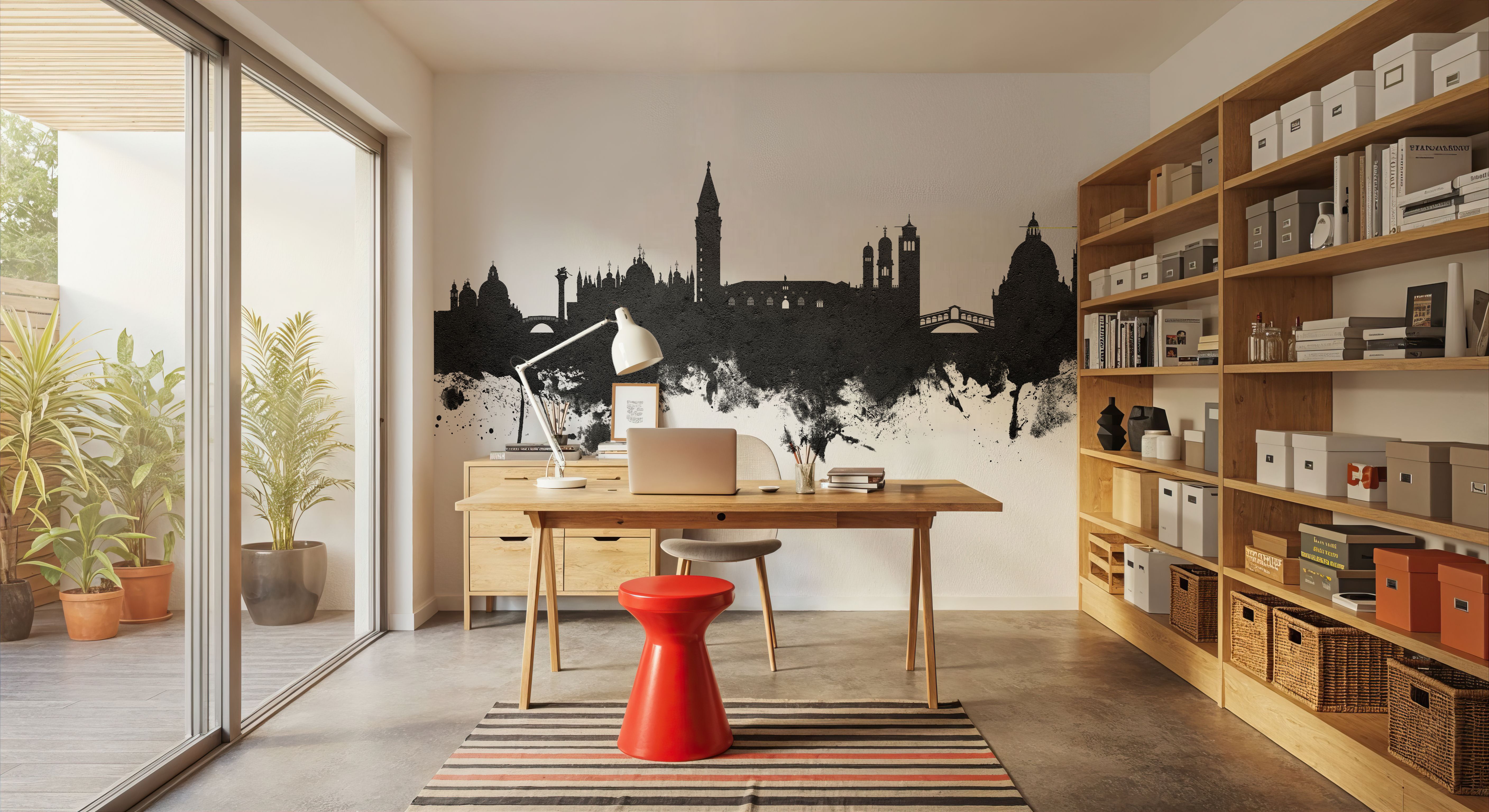 Venice Itay Skyline Black & White, Wallpaper