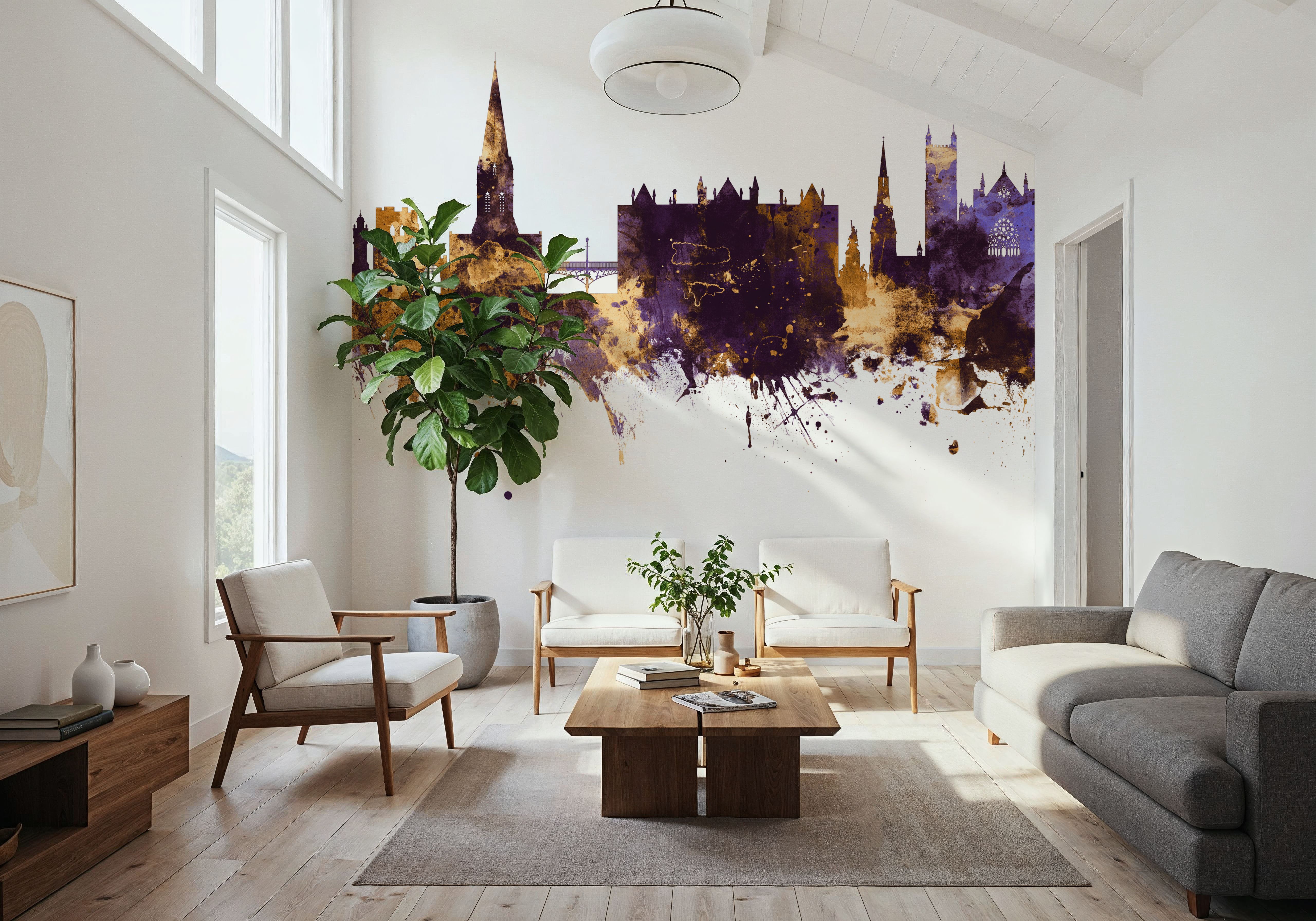 Exeter England Skyline Purple & Gold