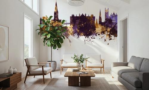 Exeter England Skyline Purple & Gold