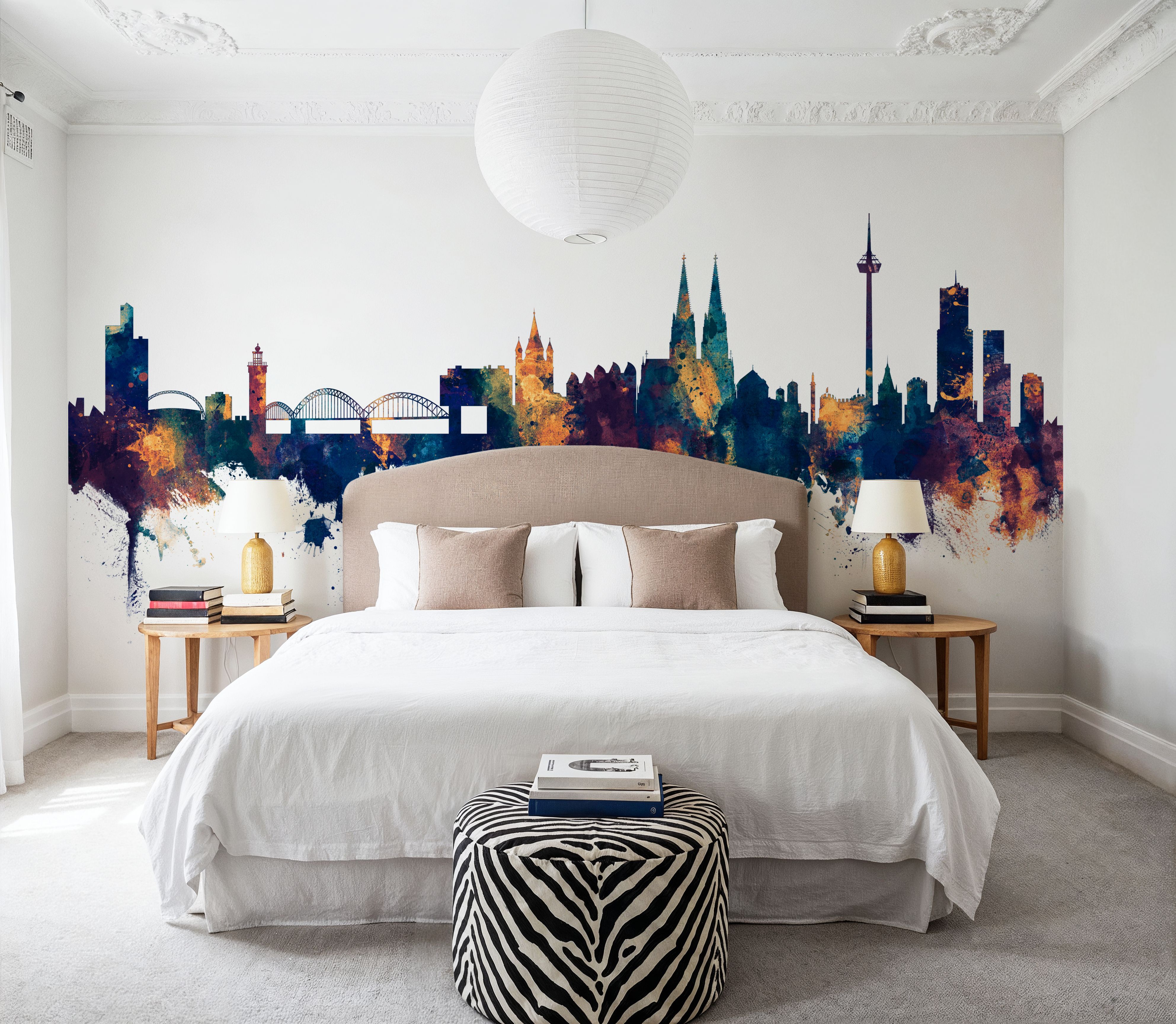 Cologne Germany Skyline Blue & Bronze