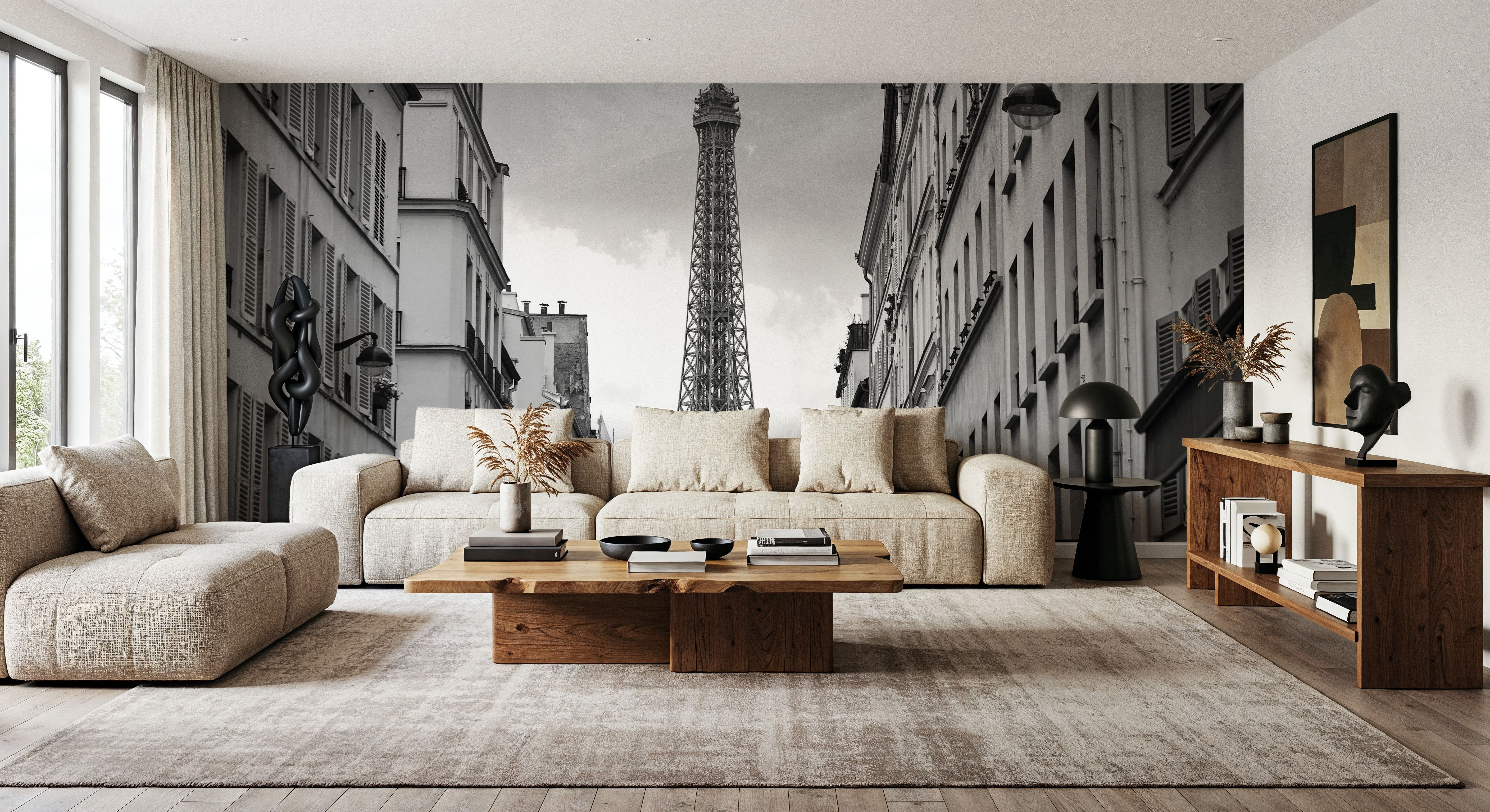 Eiffel Tower in Paris, Black & White, Wallpaper