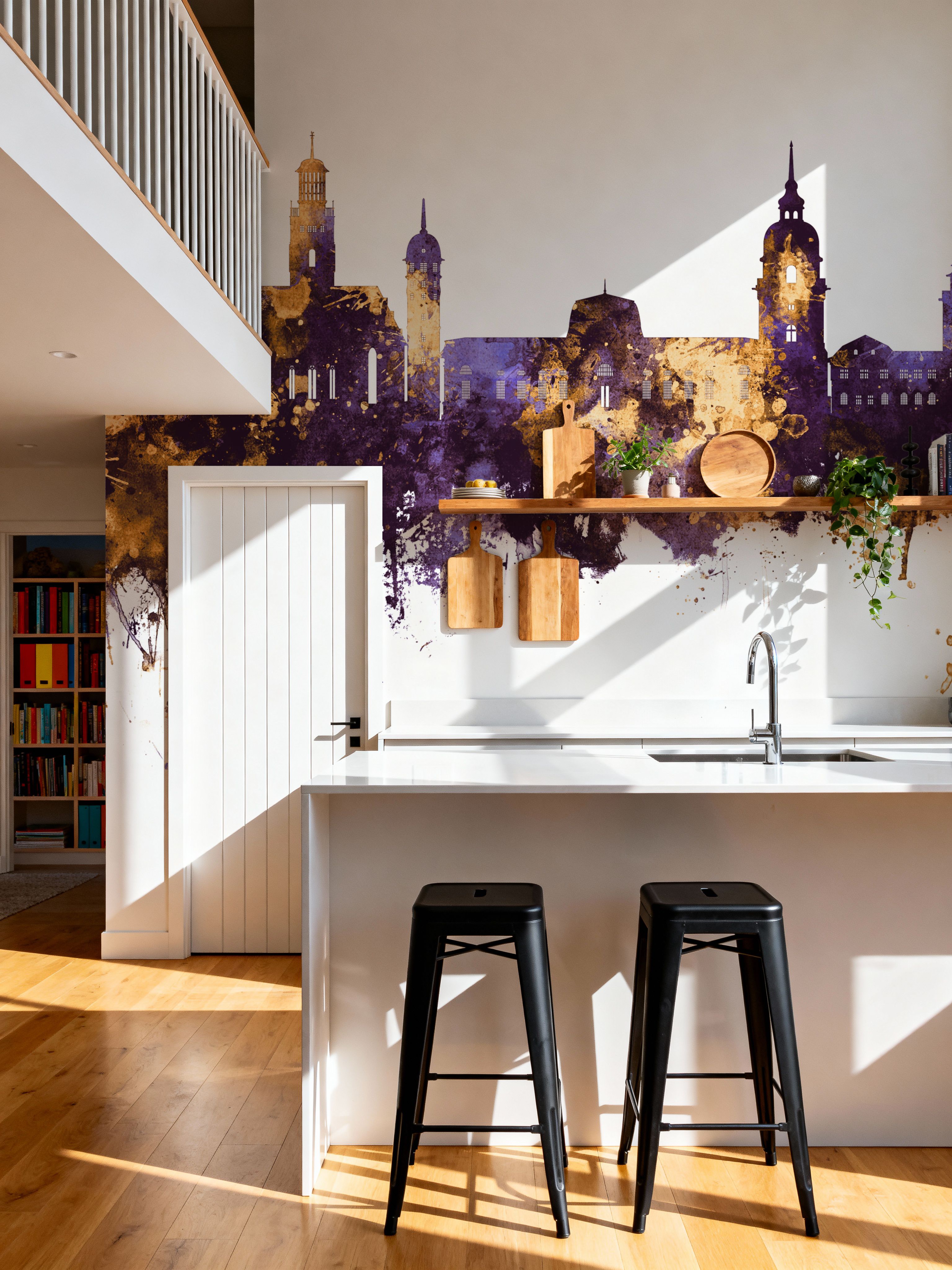 Darmstadt Skyline Purple & Gold