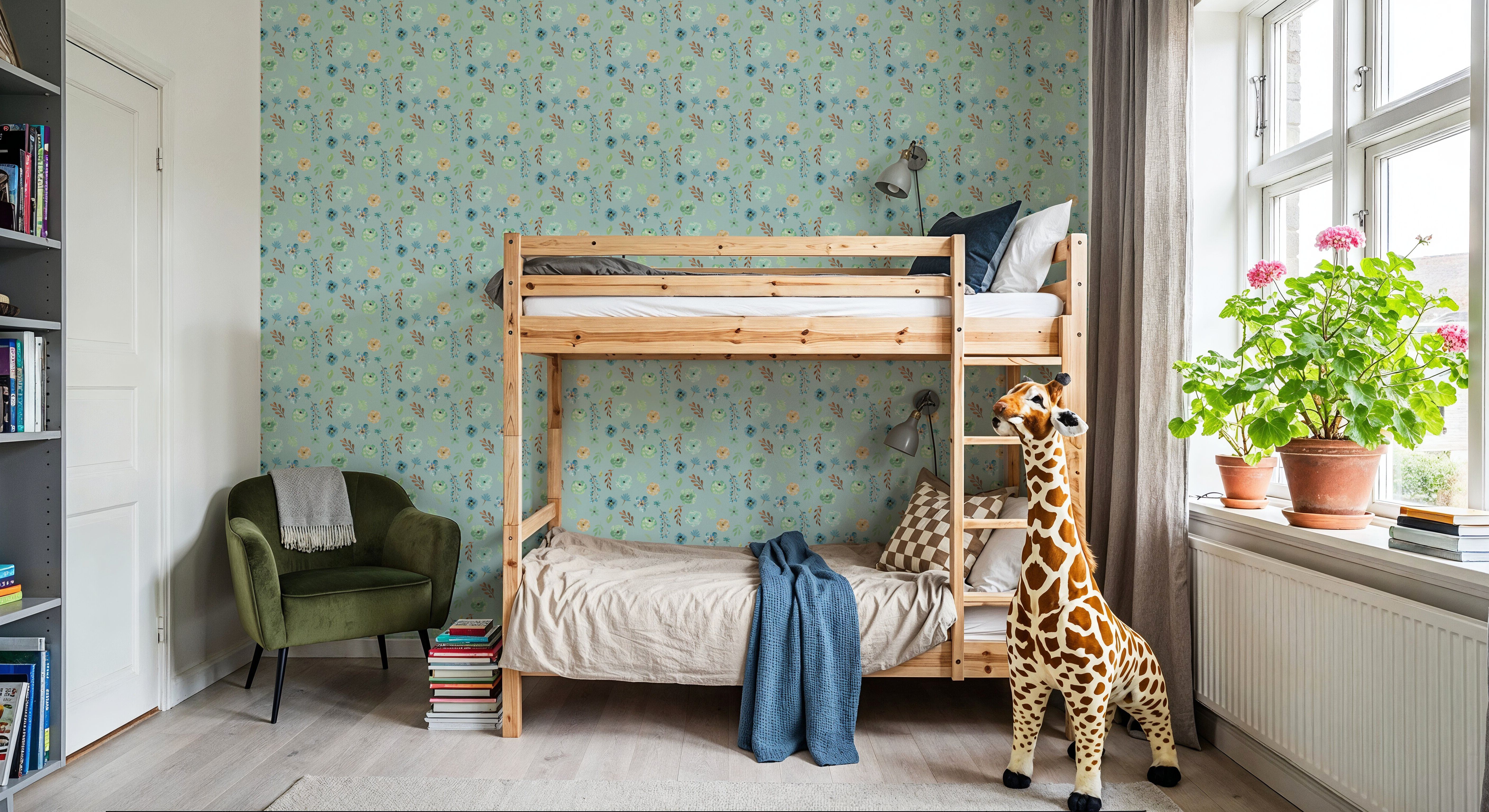 Flutterby Flowers Sky Blue