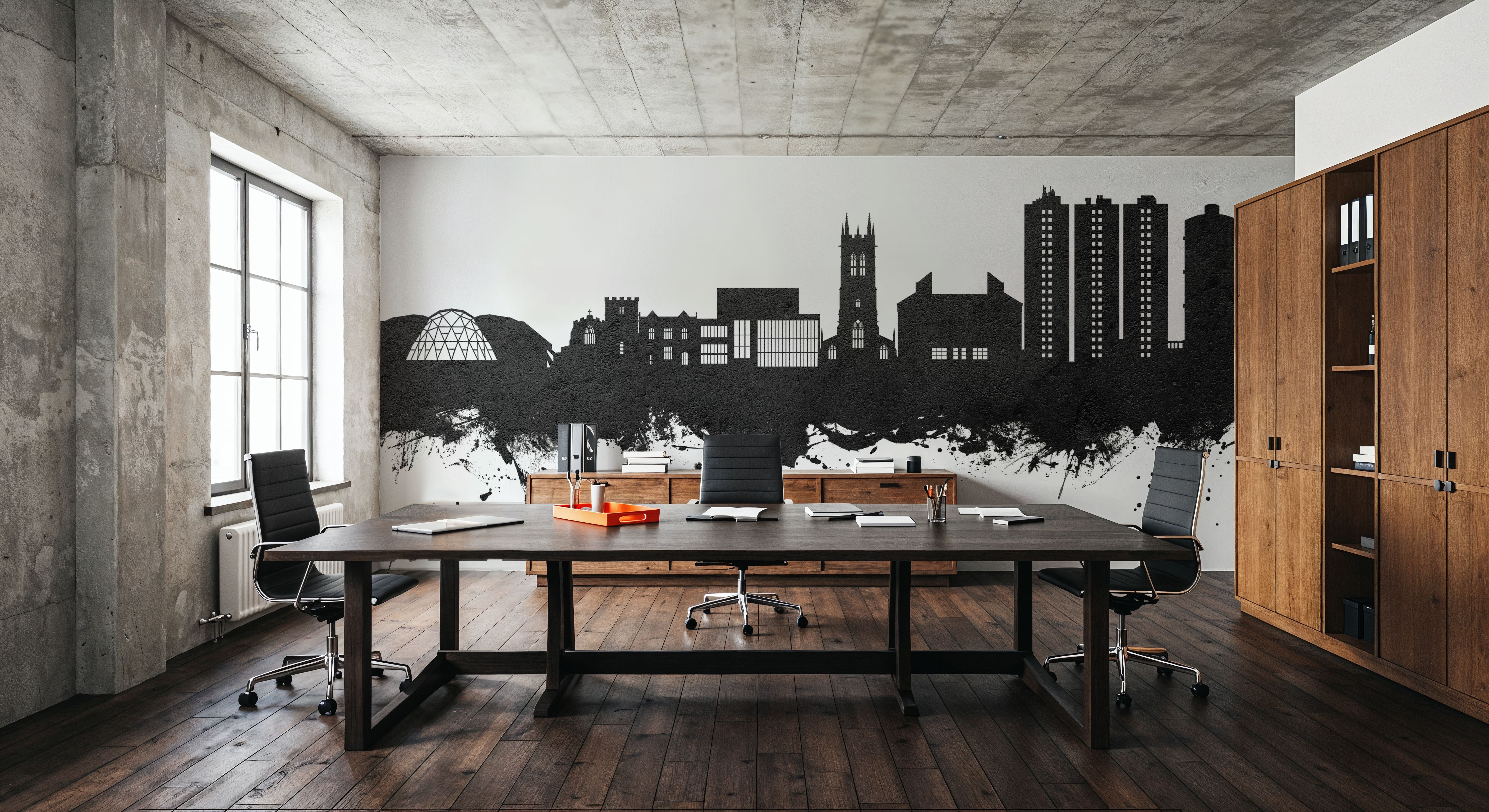 Scunthorpe England Skyline Black & White