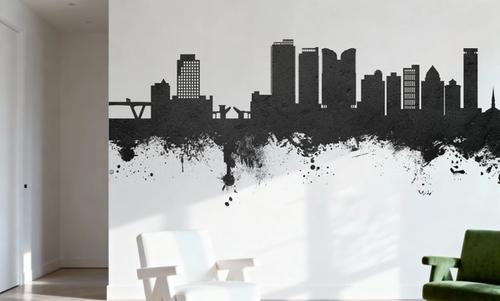 Fort Lauderdale Florida Skyline Black & White