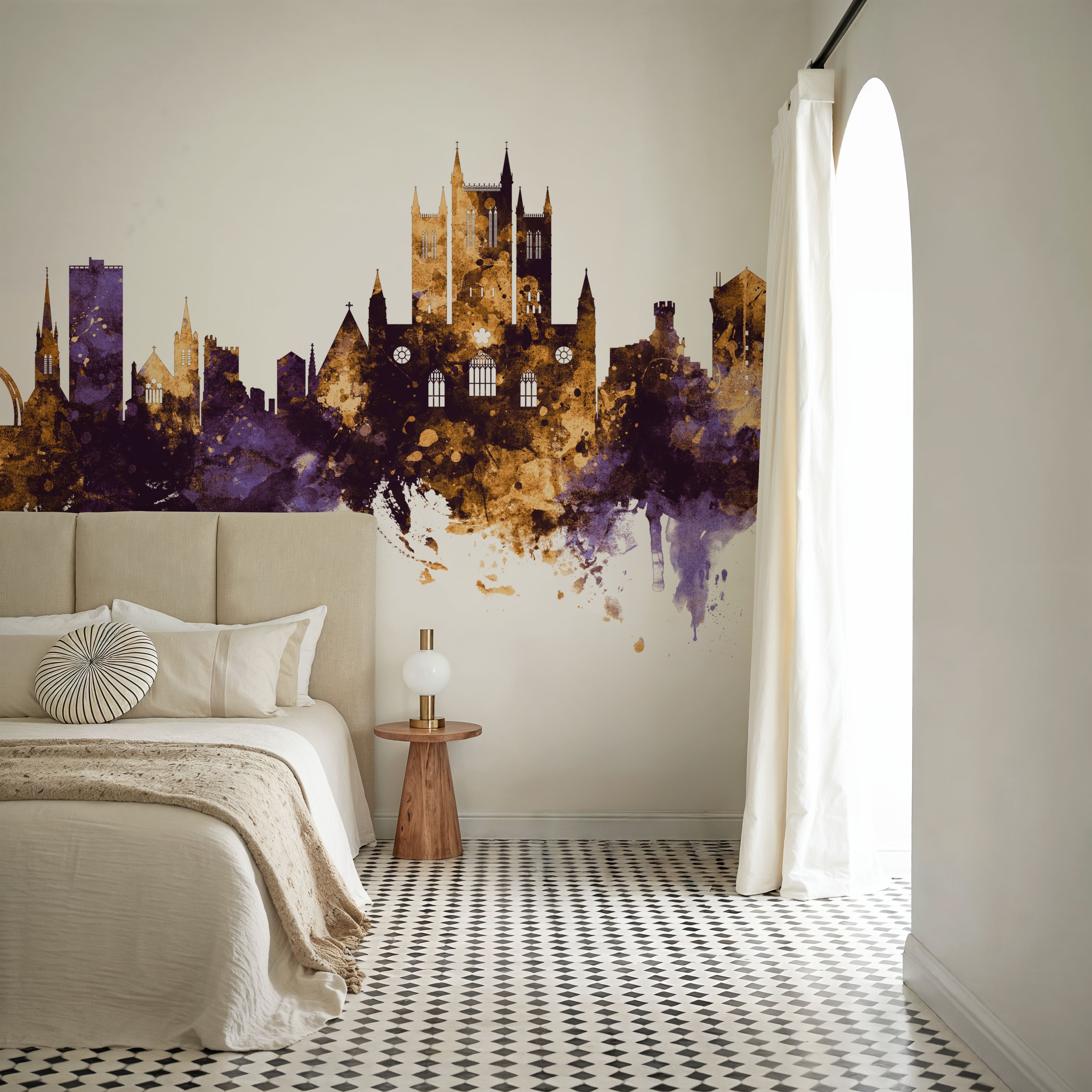 Lincoln England Skyline Purple & Gold