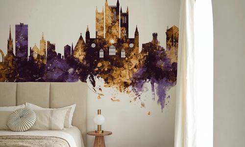 Lincoln England Skyline Purple & Gold