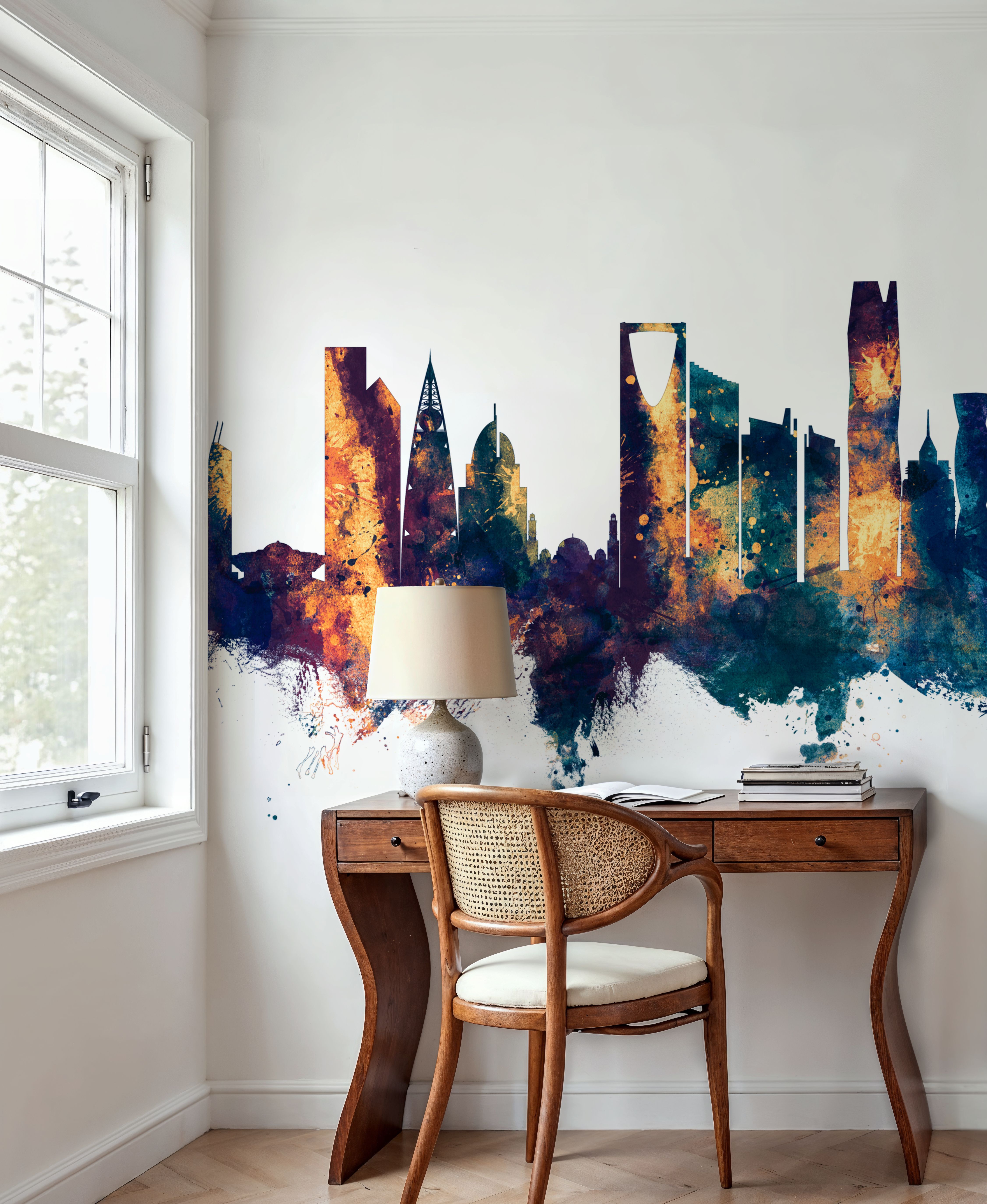 Riyadh Saudi Arabia Skyline Blue & Bronze