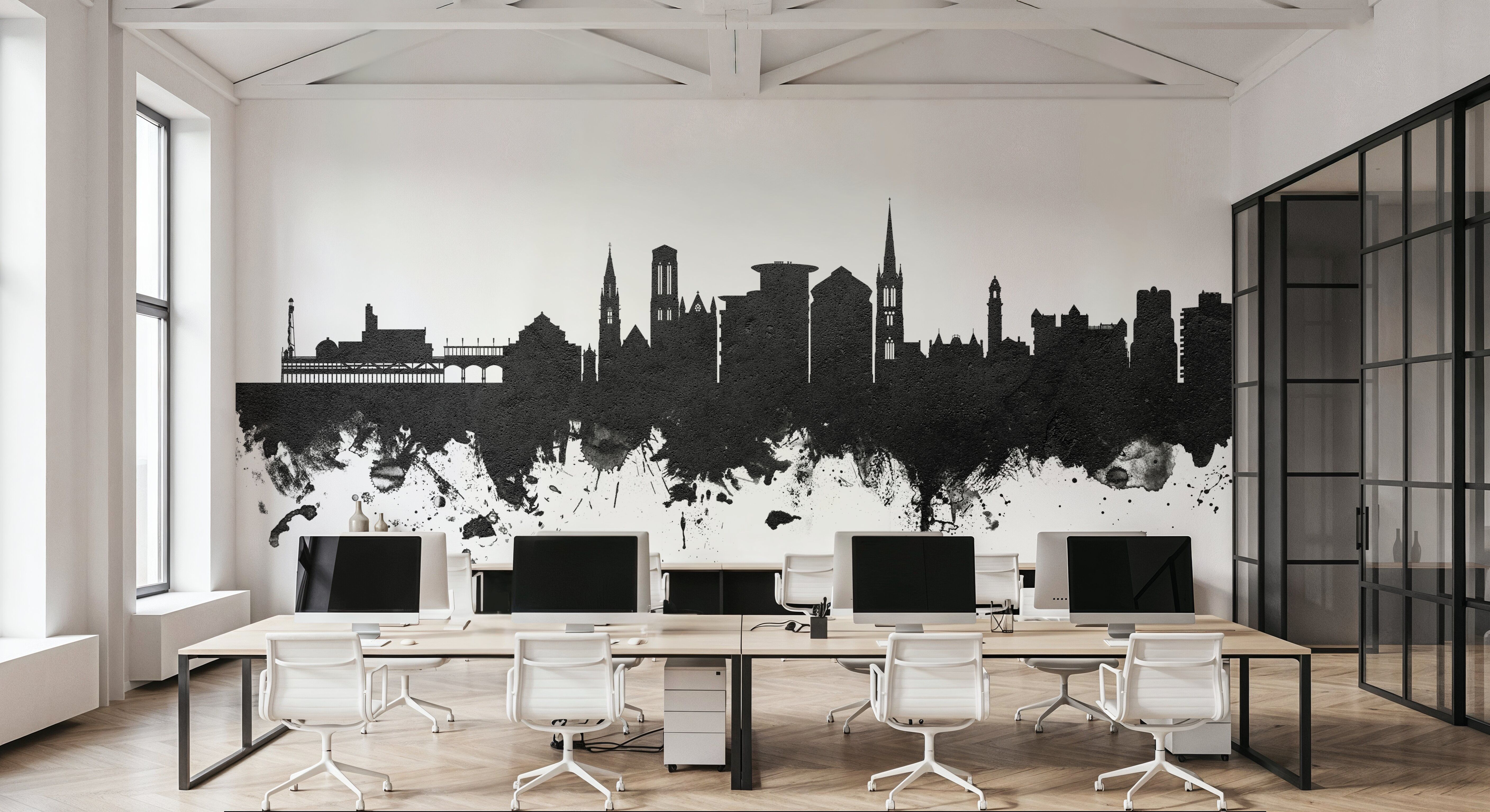 Bournemouth England Skyline Black & White, Wallpaper