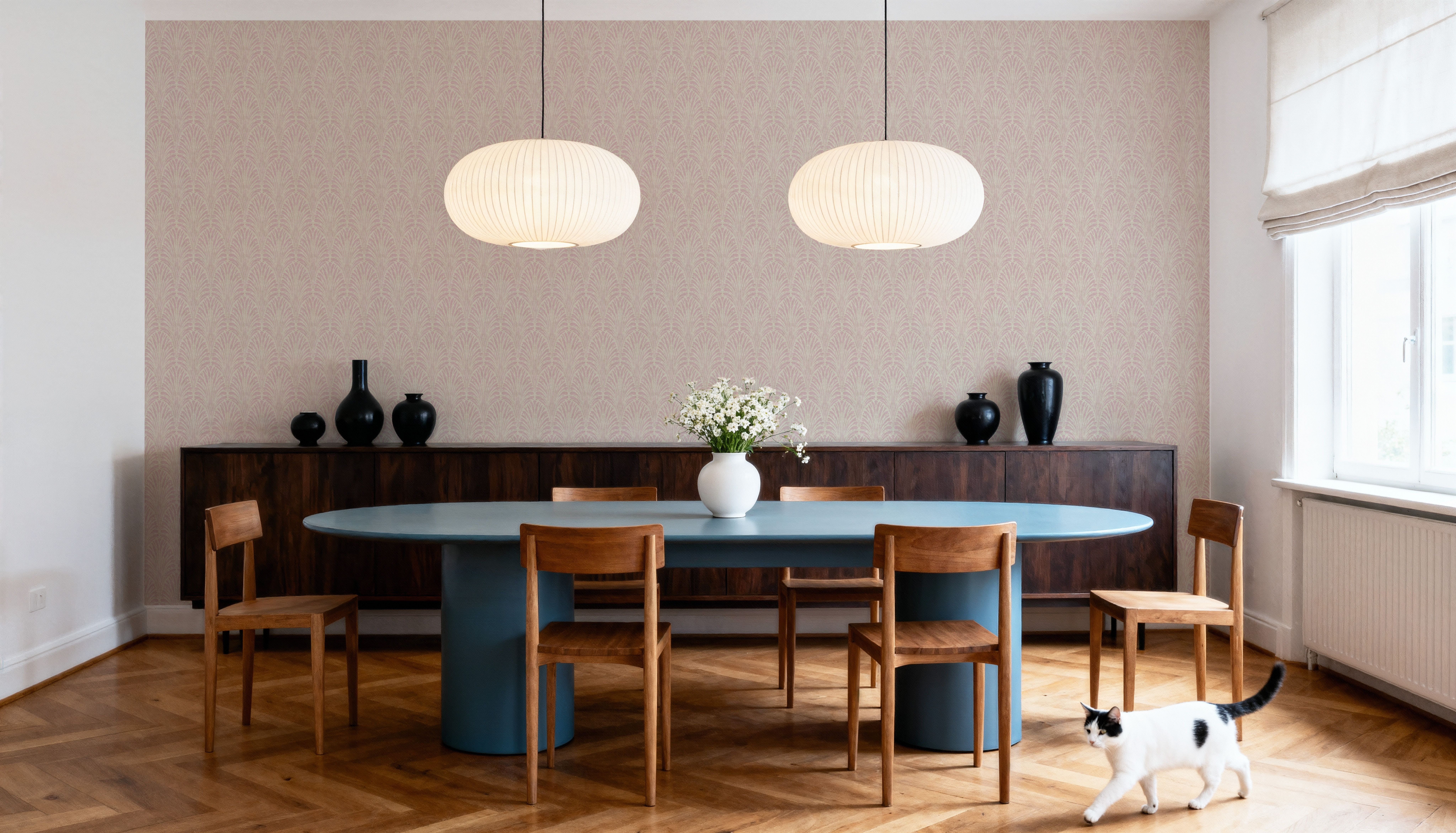 Brushstroke Fan Scallop, Blush