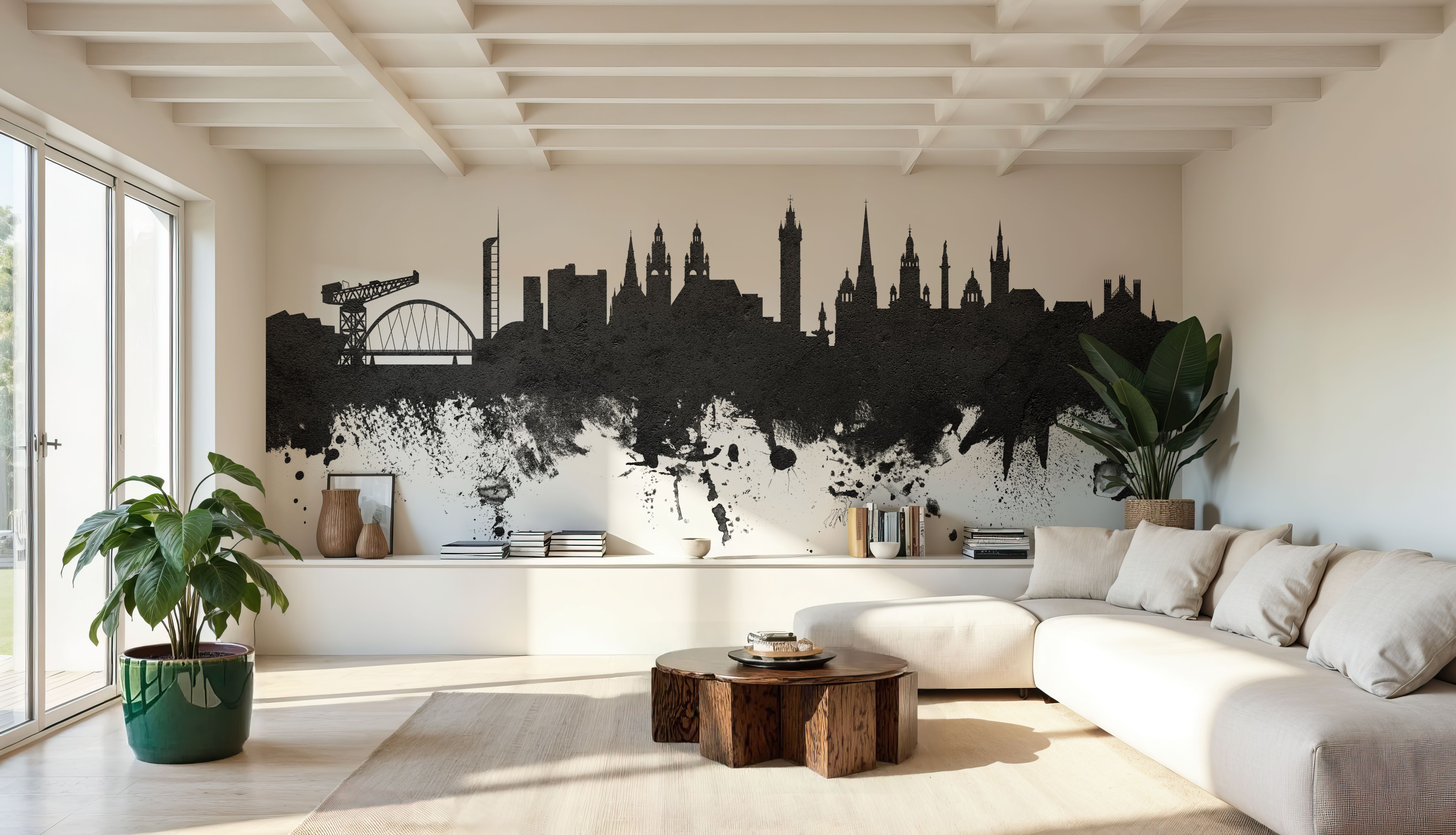 Glasgow Scotland Skyline Black & White