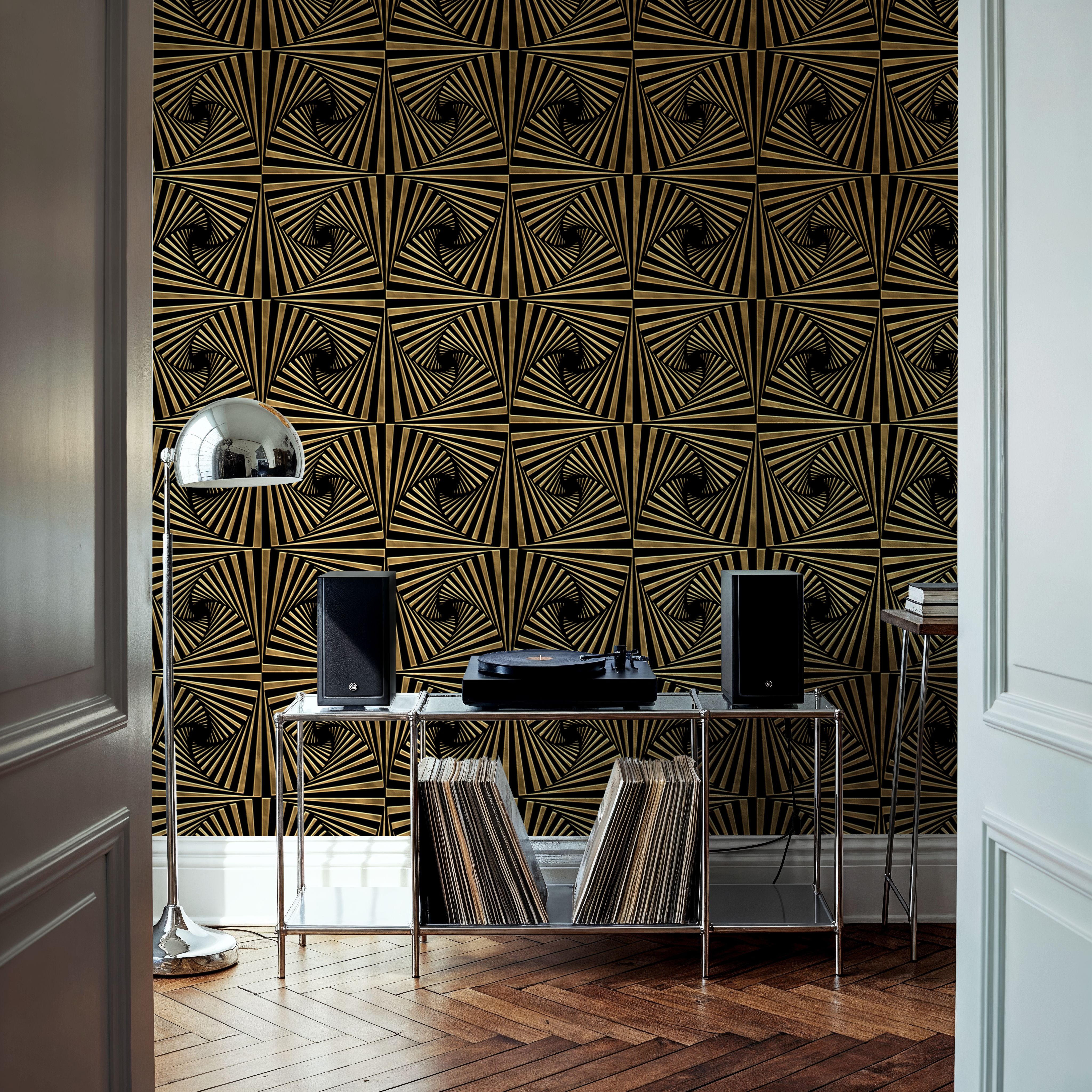 Art Deco Fans, Pattern, Wallpaper