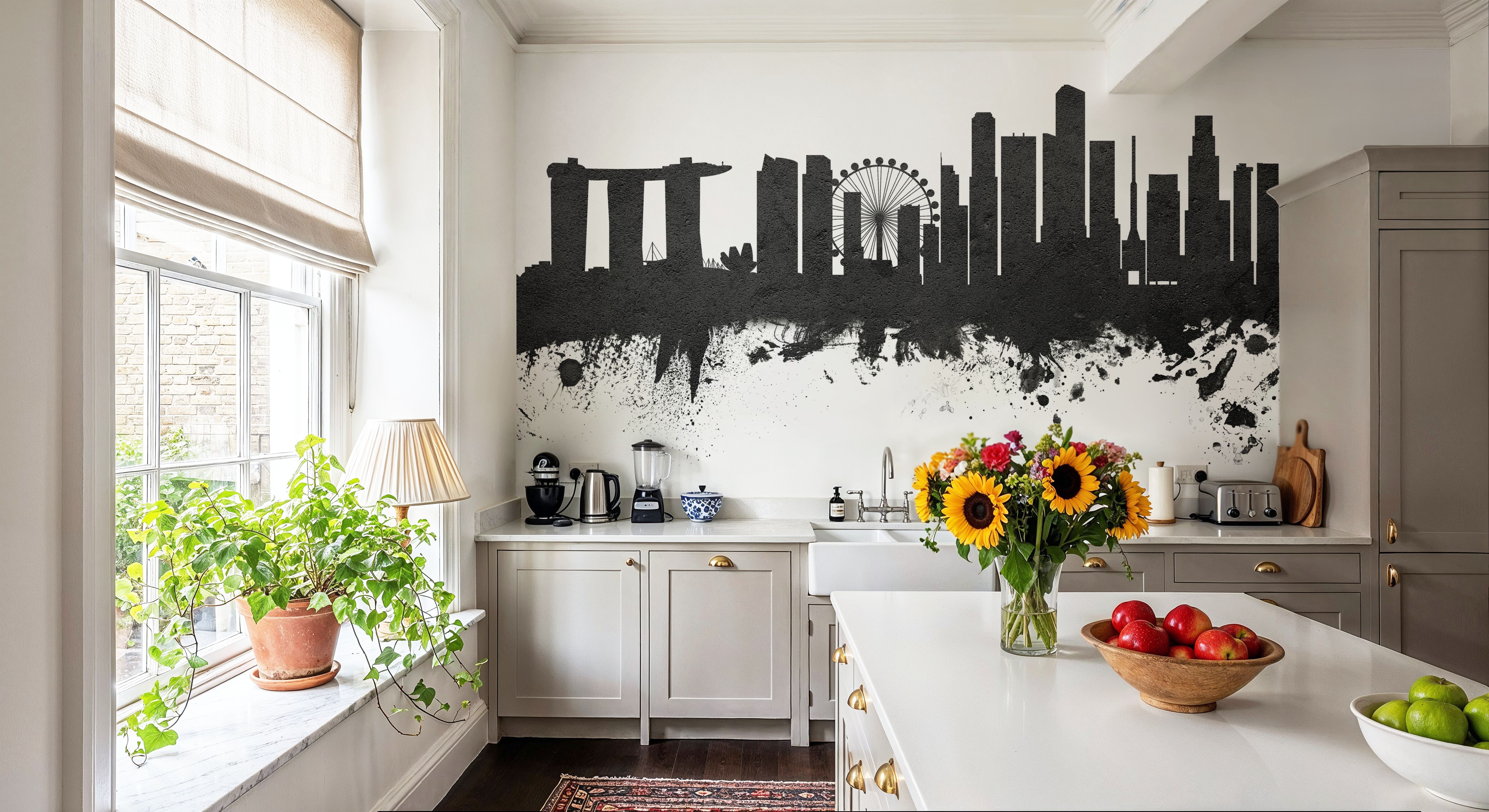 Singapore Skyline Black & White