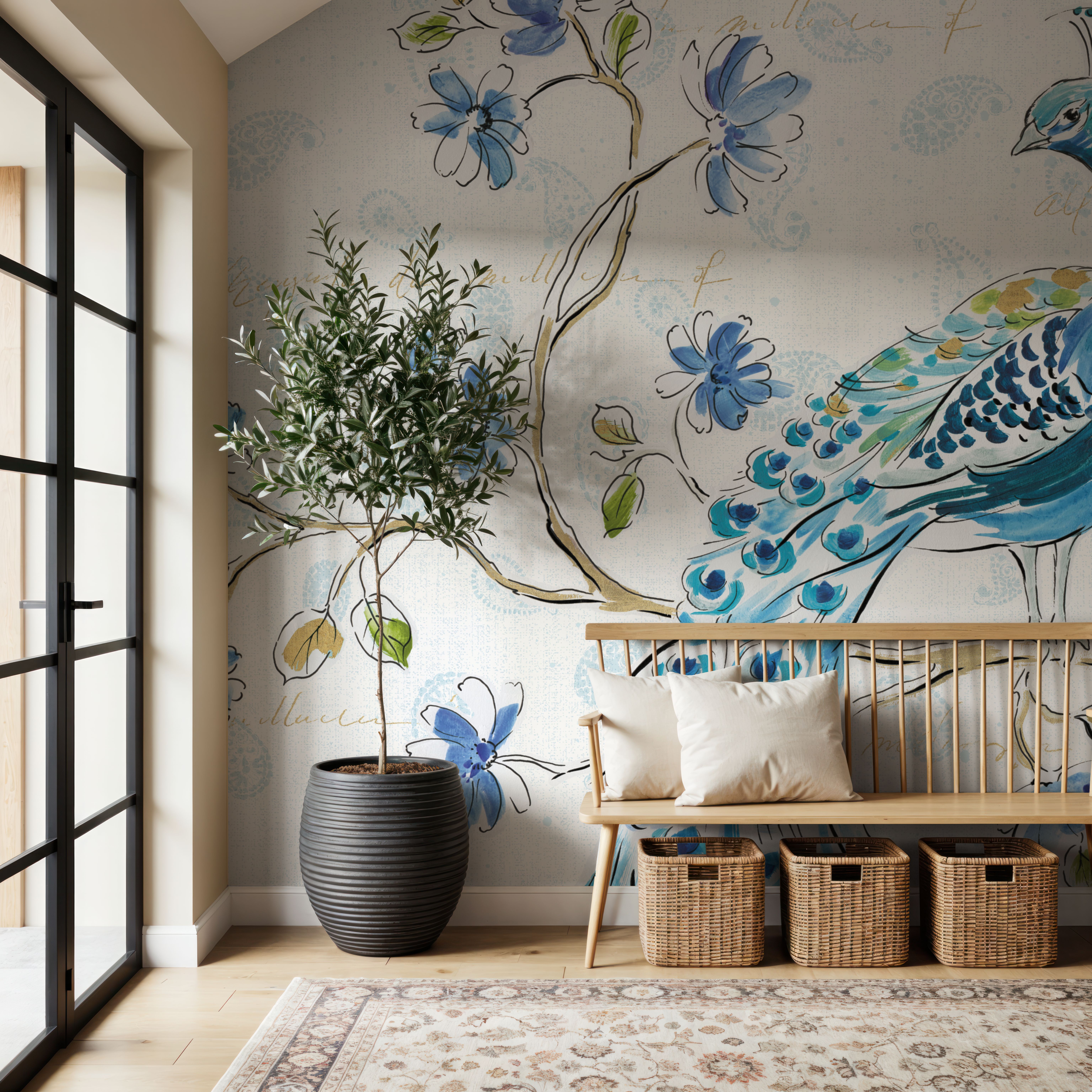 Peacock Allegory II White