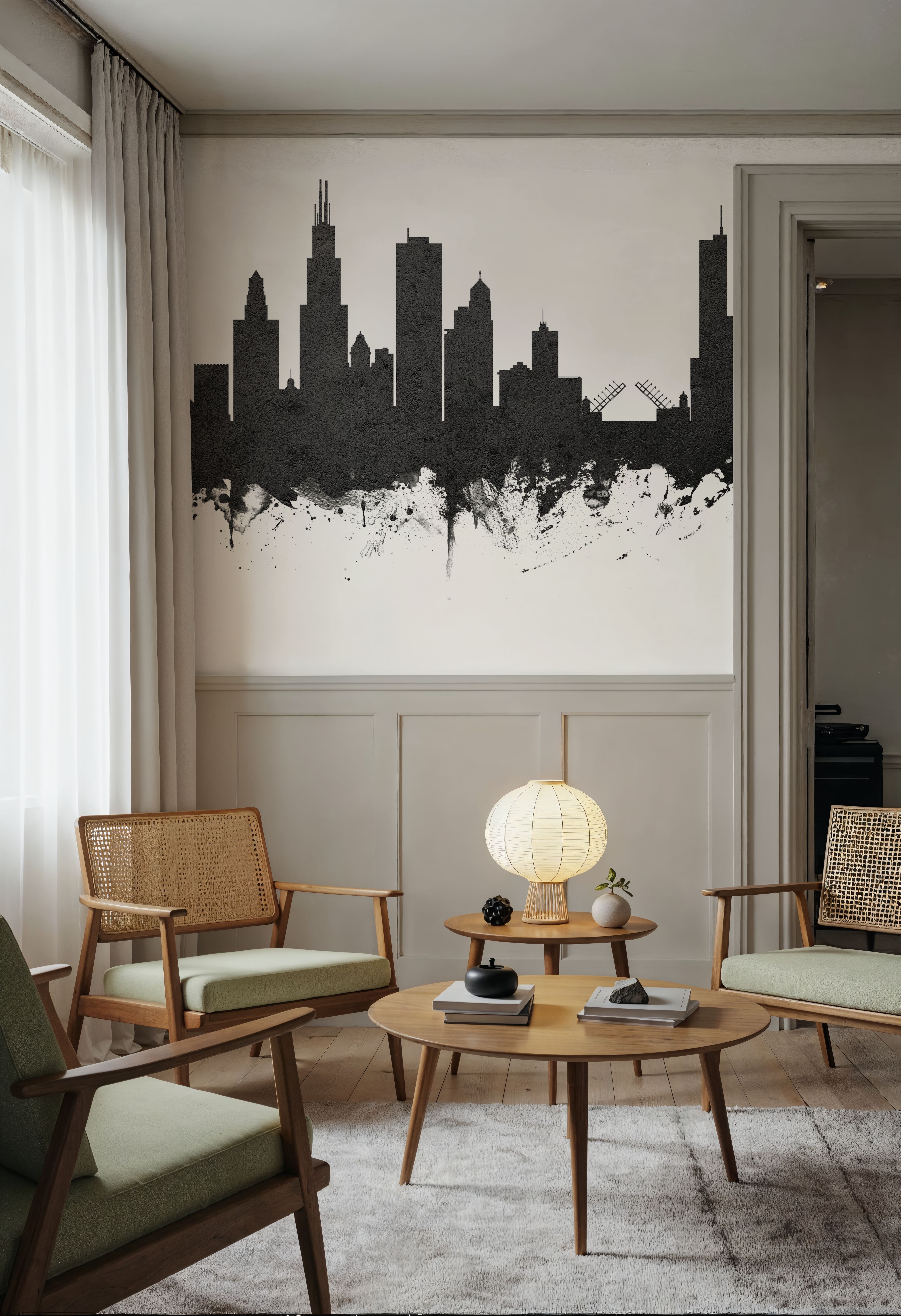 Chicago Illinois Skyline Black & White