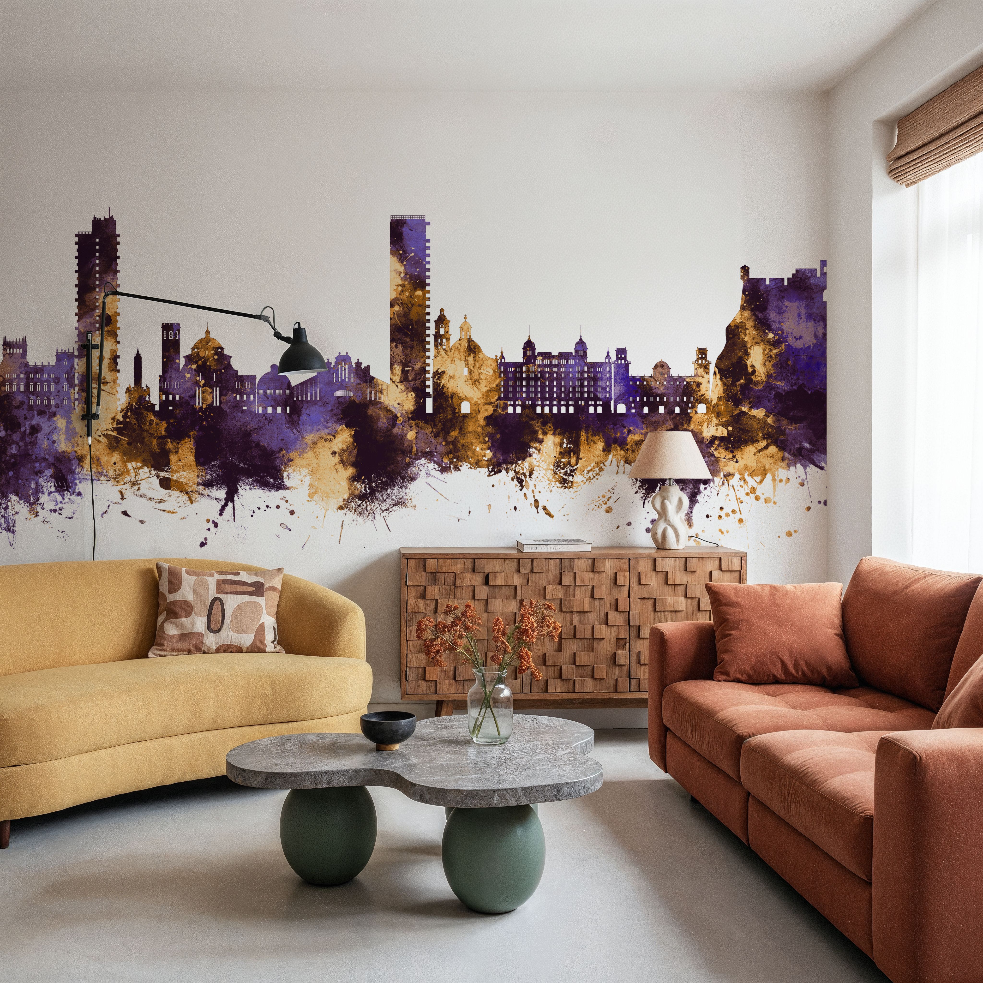 Alicante Spain Skyline Purple & Gold