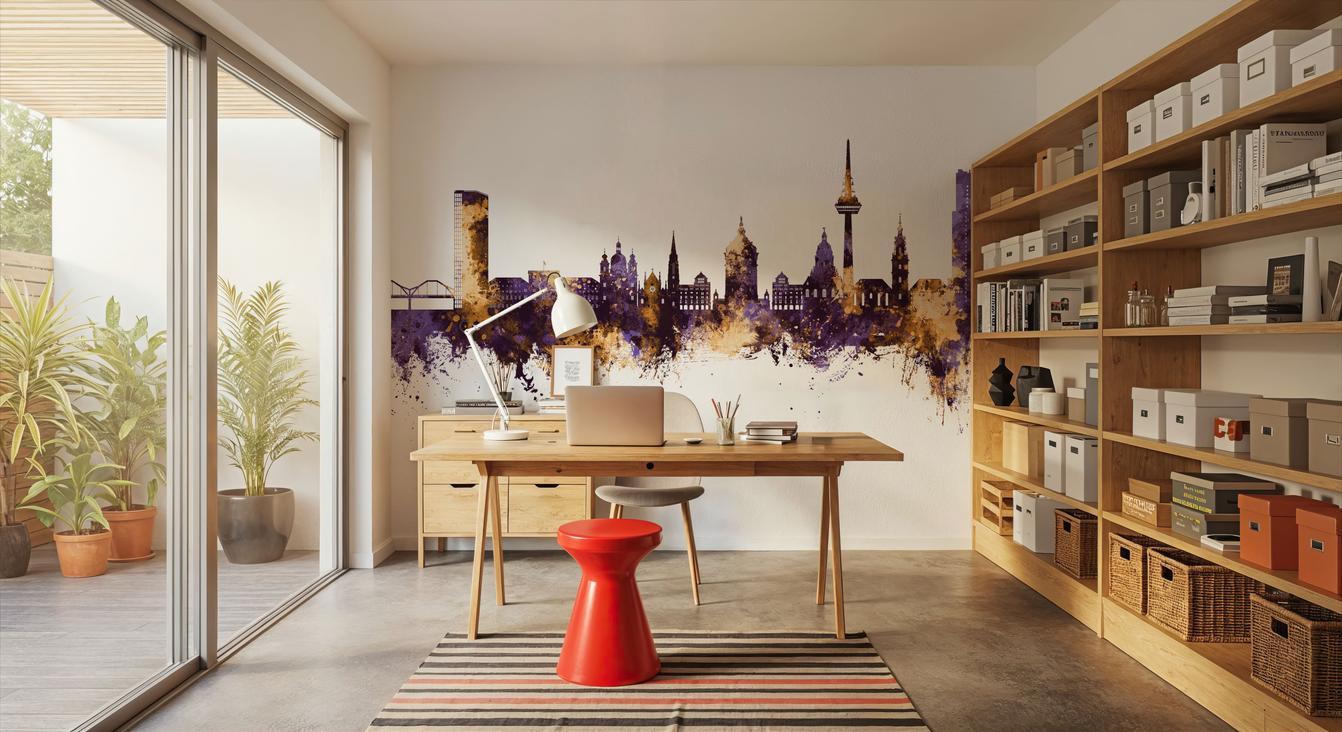 Mannheim Germany Skyline Purple & Gold