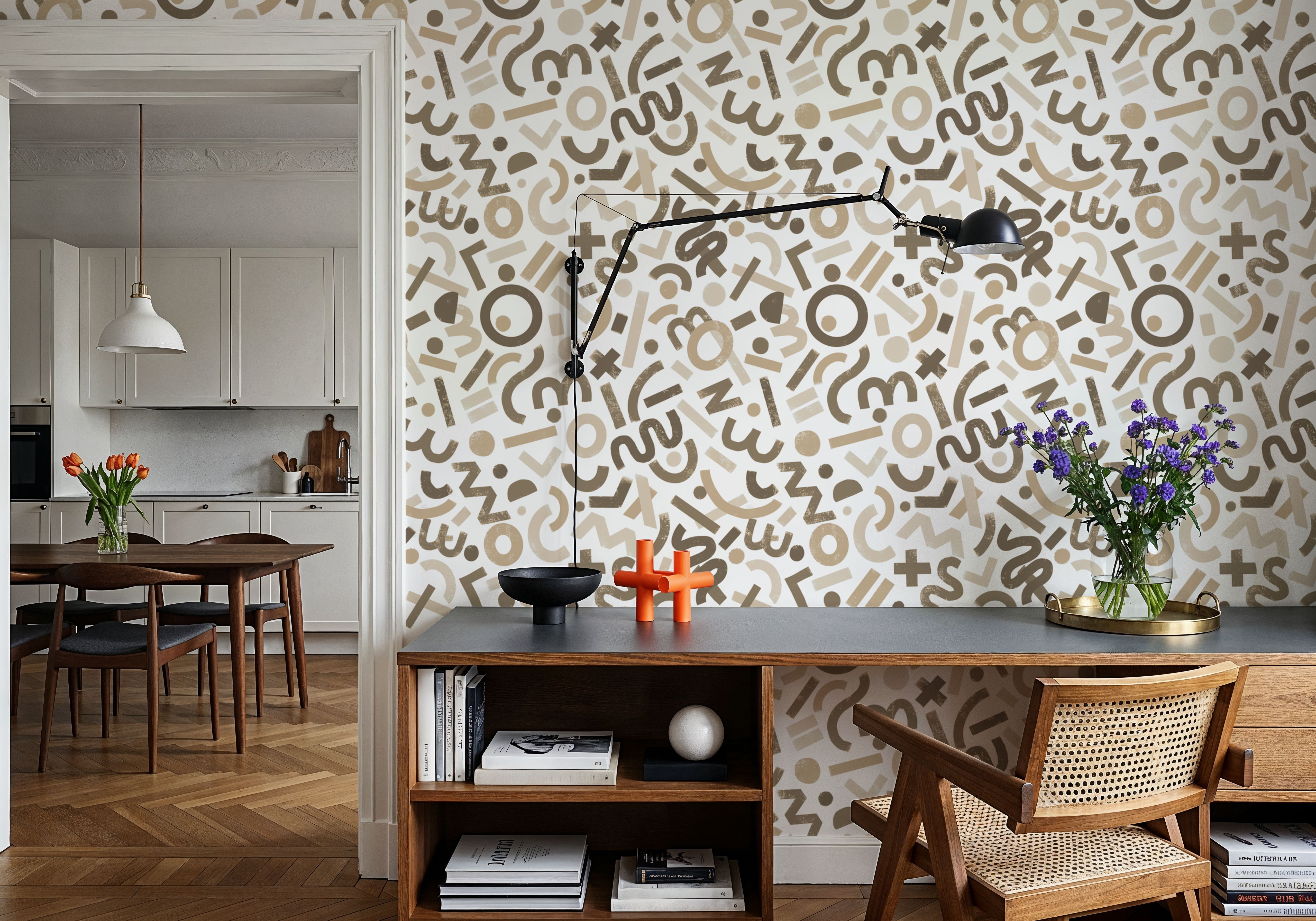 Pop Letter Marks, Coffee, Wallpaper