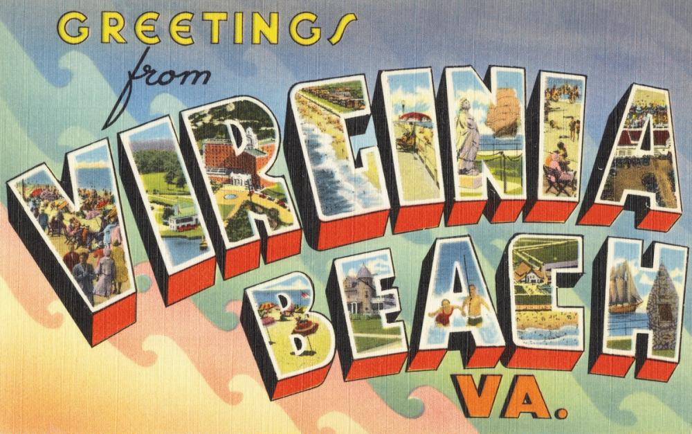 Greetings from Virginia Beach - Screenprint Postcard