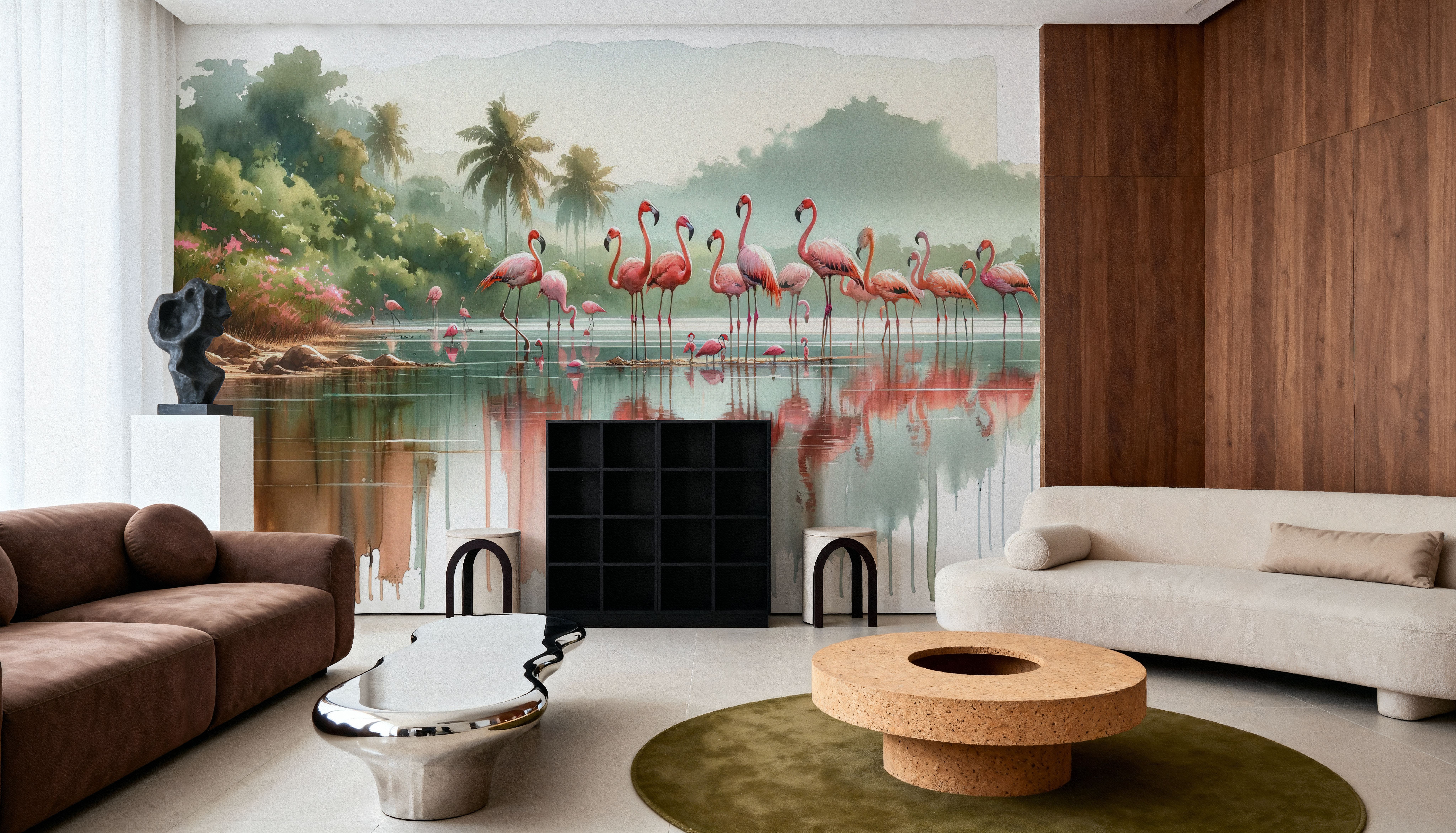 Morning Reflections of Flamingos