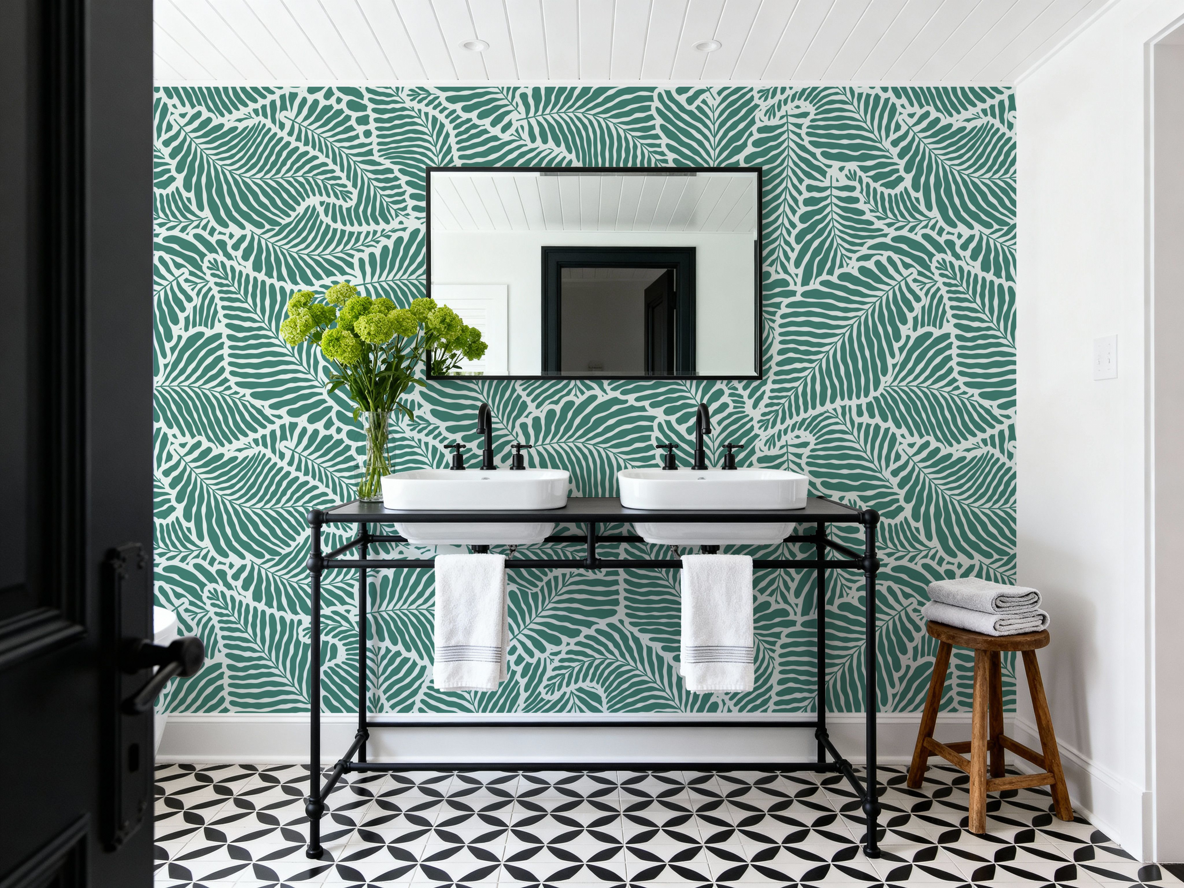 Fern Cut-Outs Pattern, Fresh Evergreen