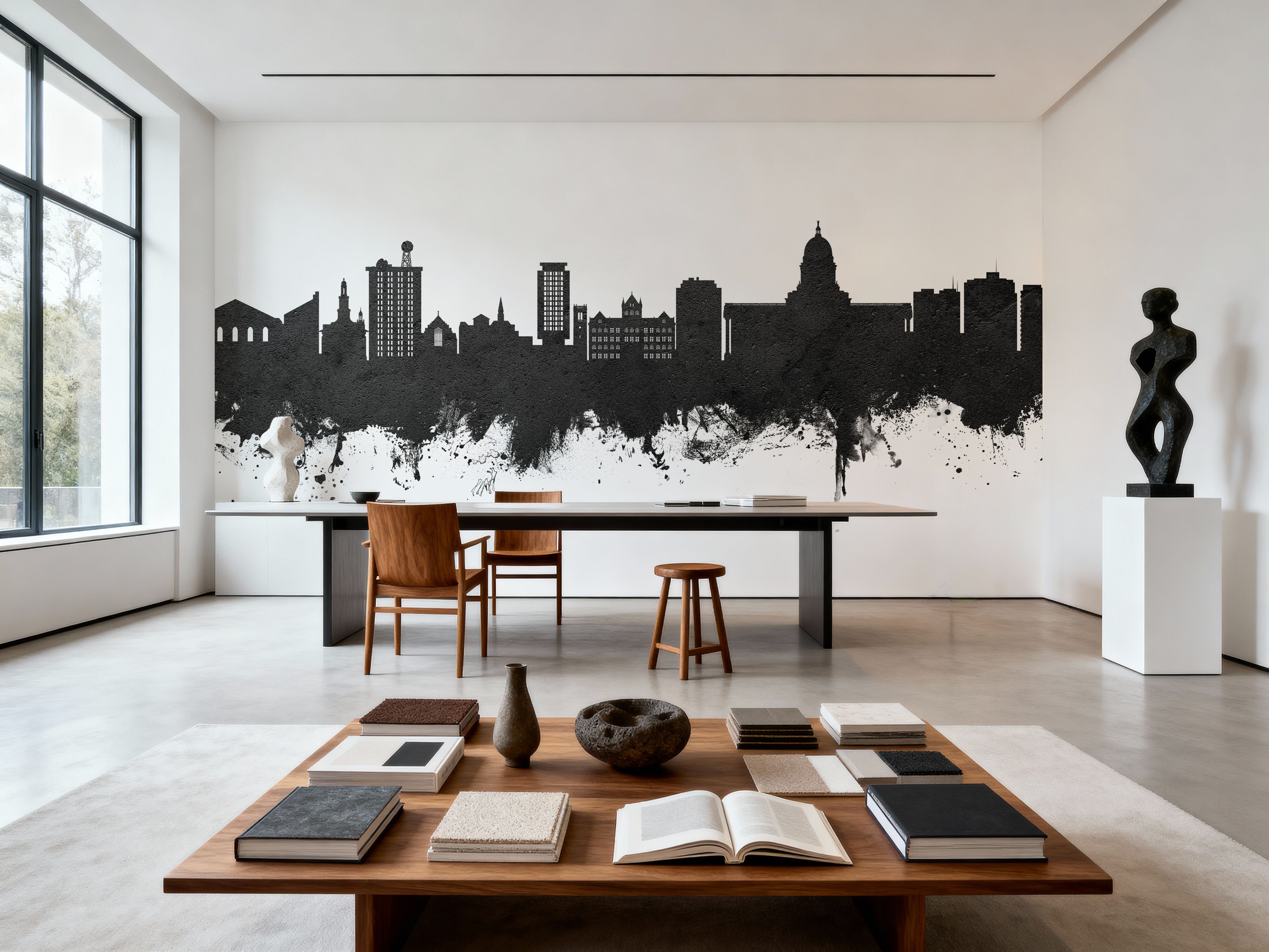 Madison Wisconsin Skyline Black & White