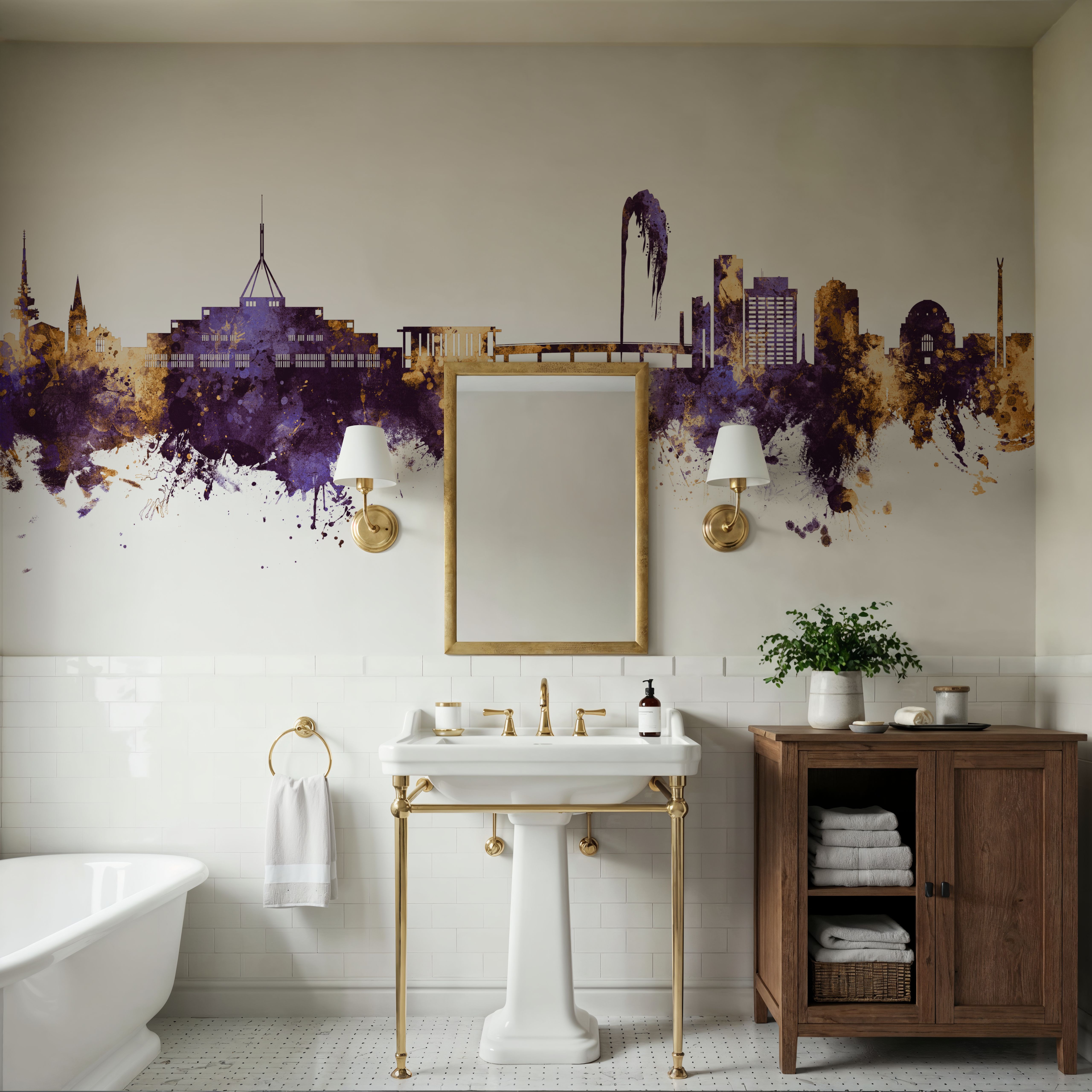 Canberra Skyline Purple & Gold