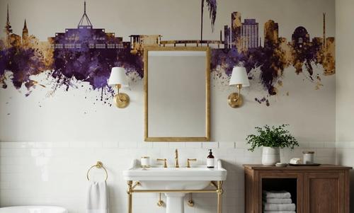 Canberra Skyline Purple & Gold