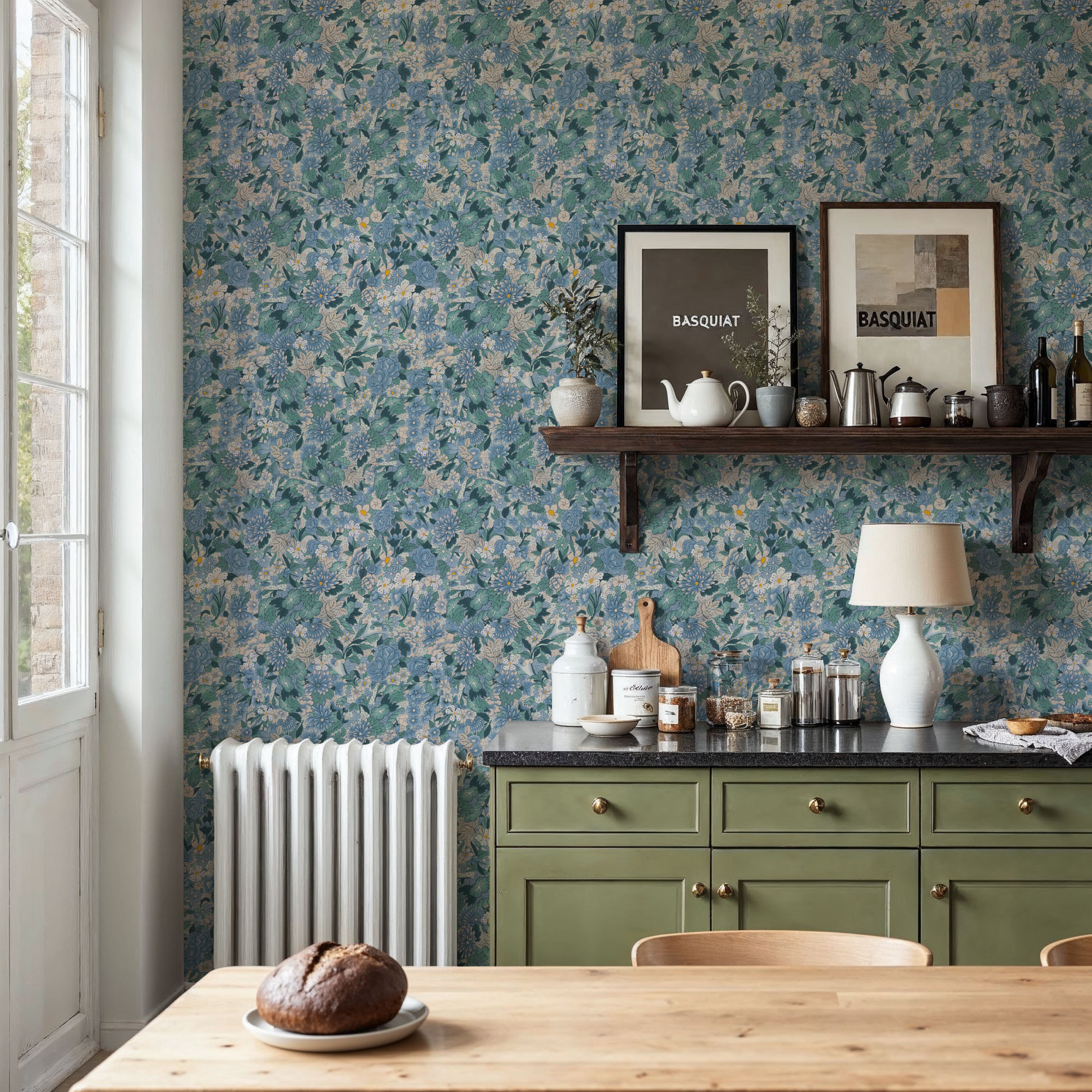 Floral Blossom Dusty Blue