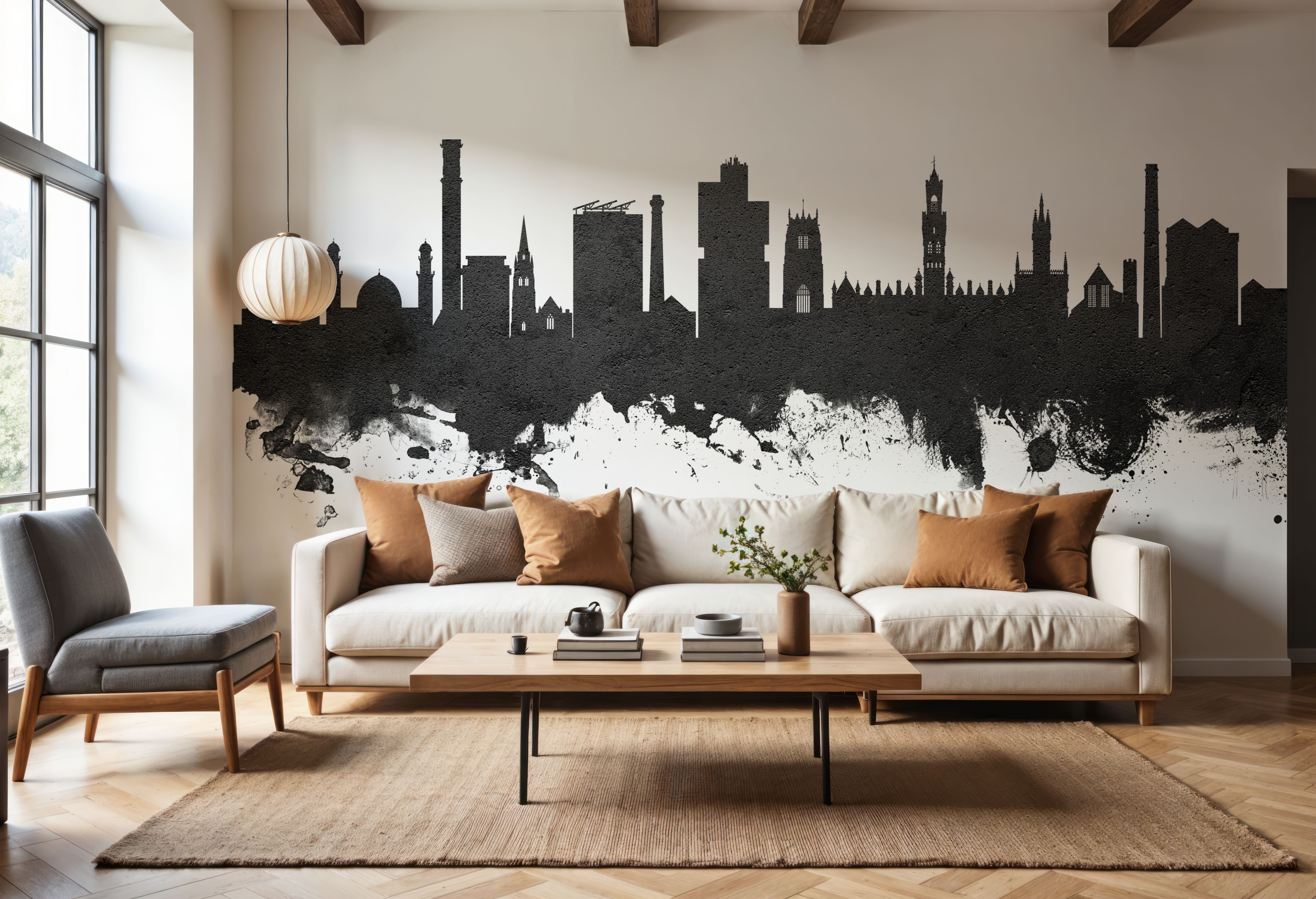 Bradford England Skyline Black & White, Tapeten