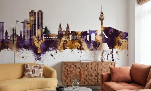 Daegu South Korea Skyline Purple & Gold