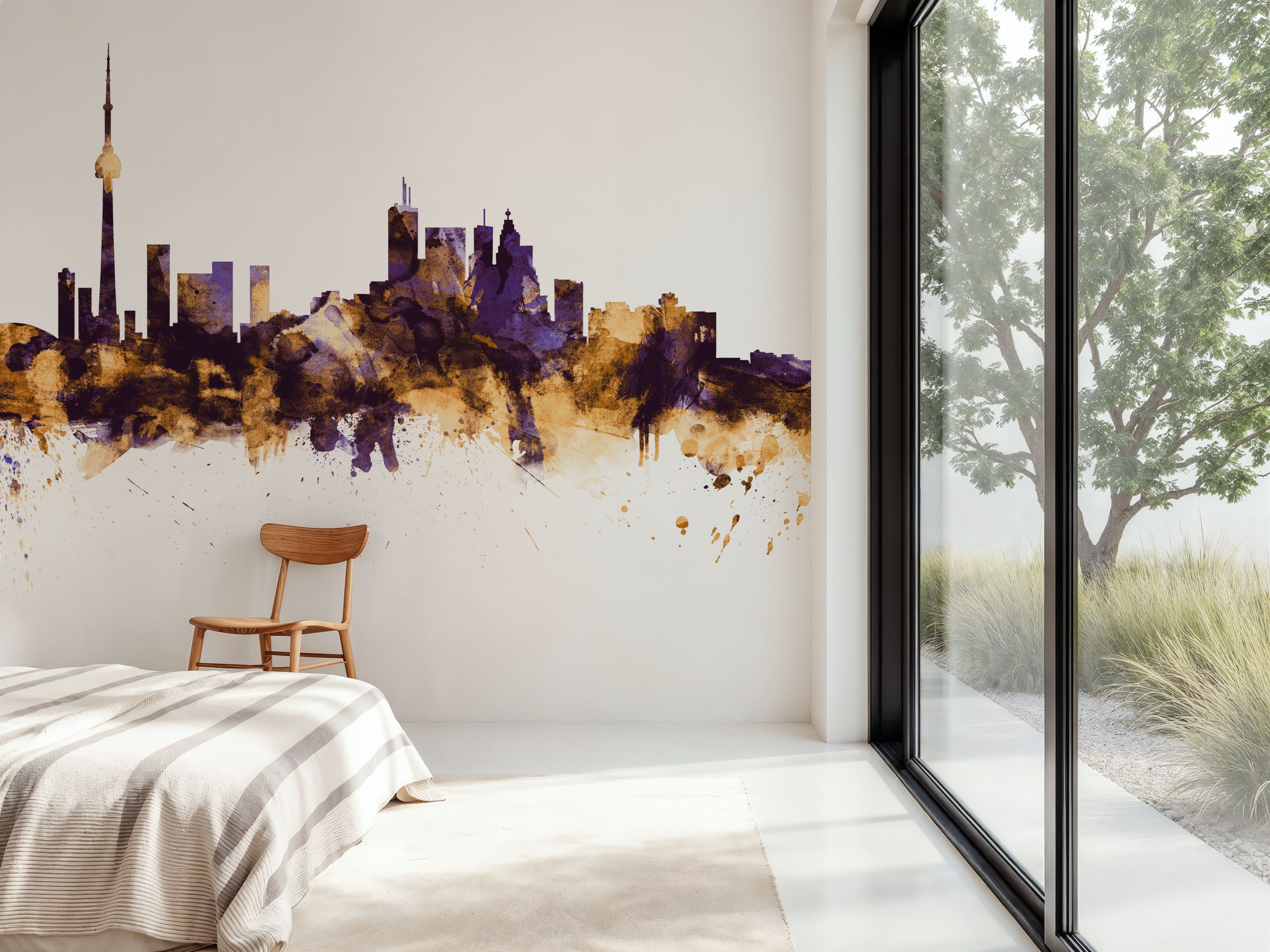 Toronto Canada Skyline Purple & Gold