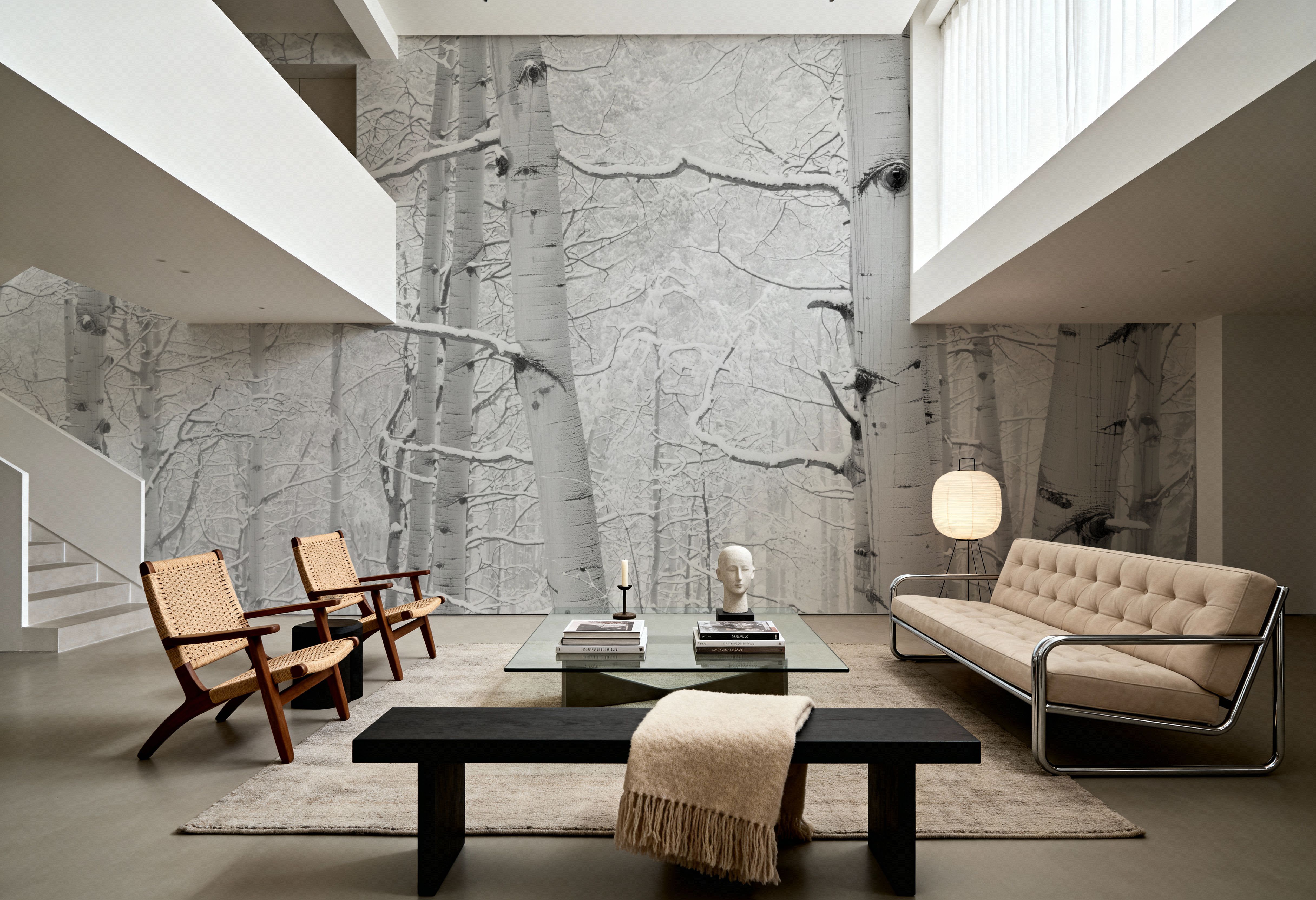 Winter Birch Serenity, Wallpaper