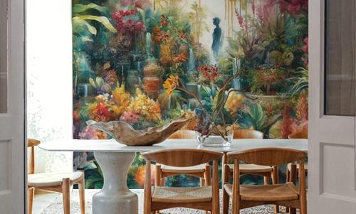 Lush Garden of Eden at Sunrise