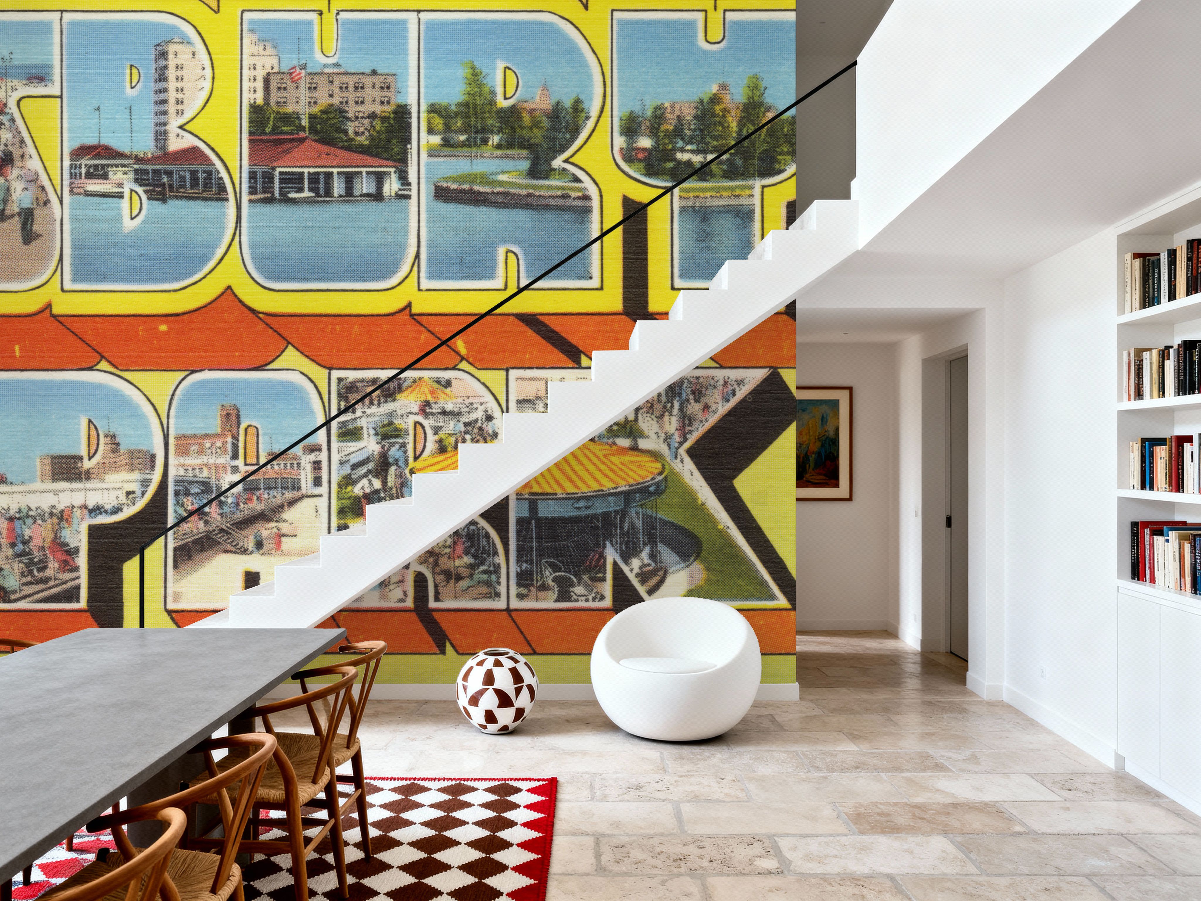 Greetings from Asbury Park NJ. - Screenprint Postcard