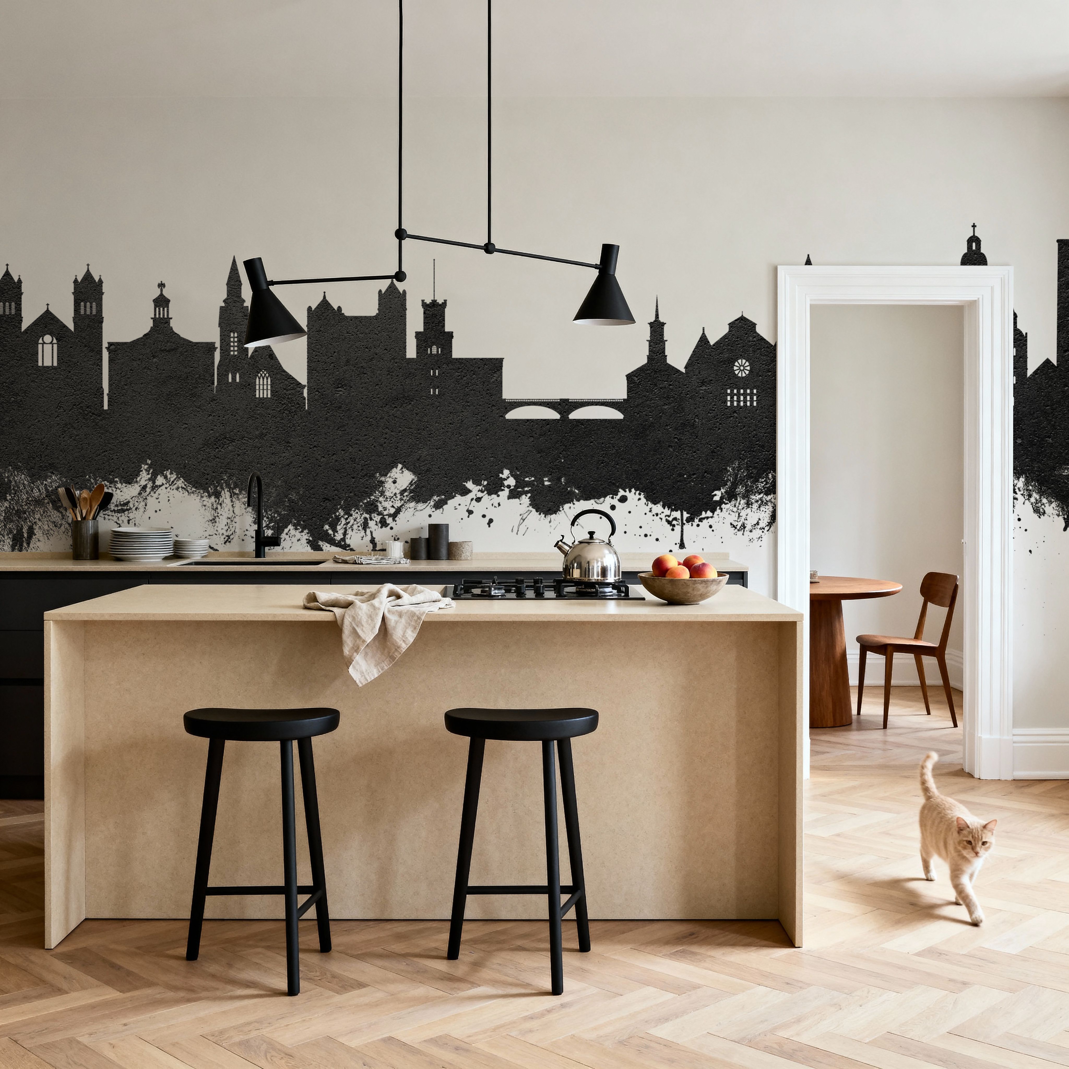 Nashua New Hampshire Skyline Black & White