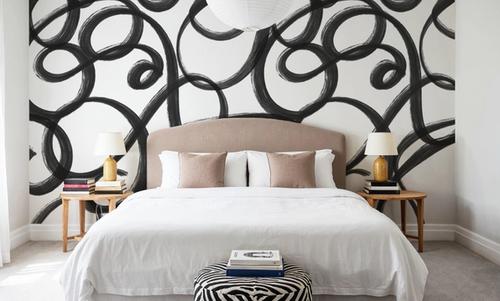Curly Brush Lines, Black