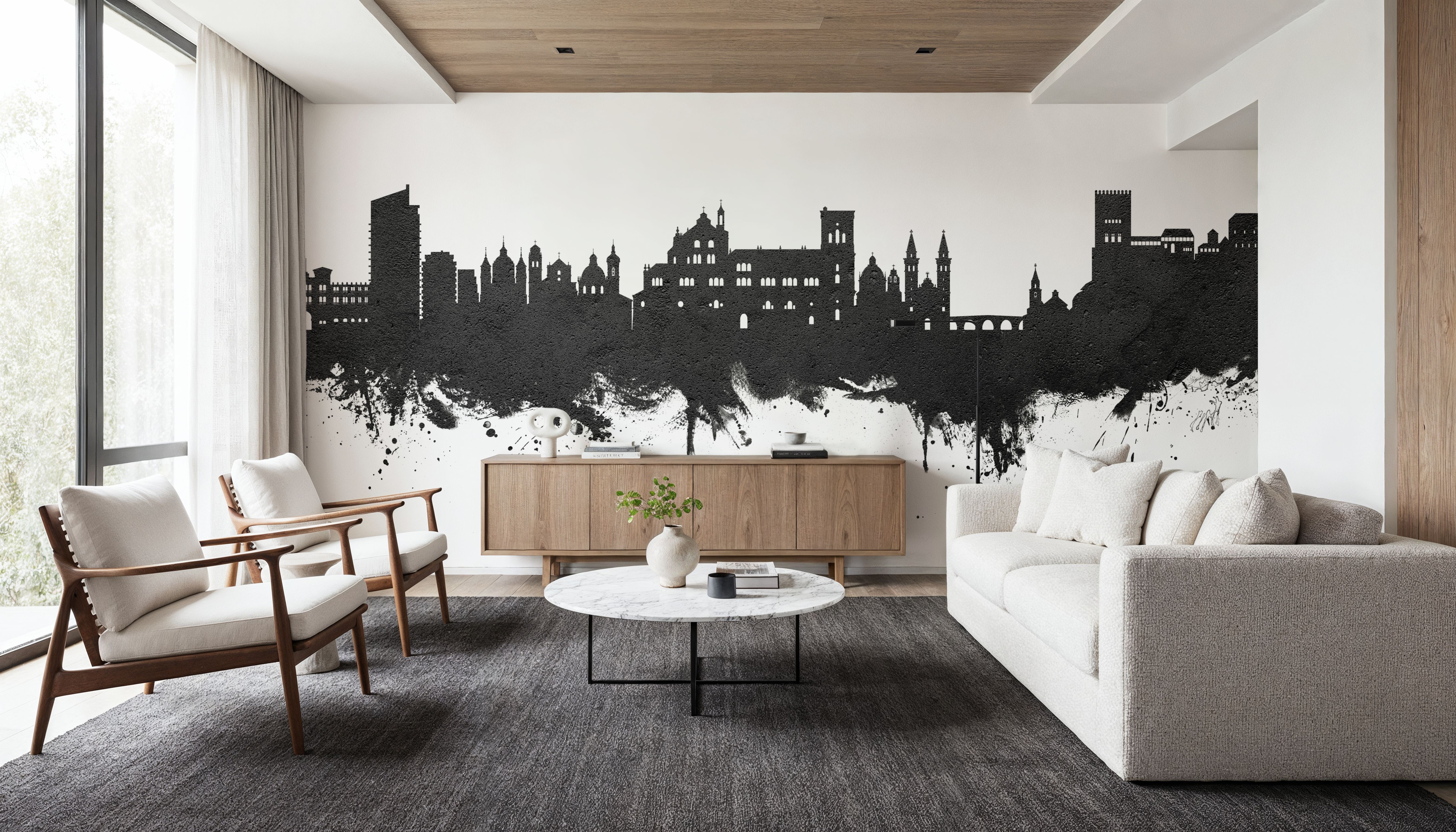 Granada Spain Skyline Black & White