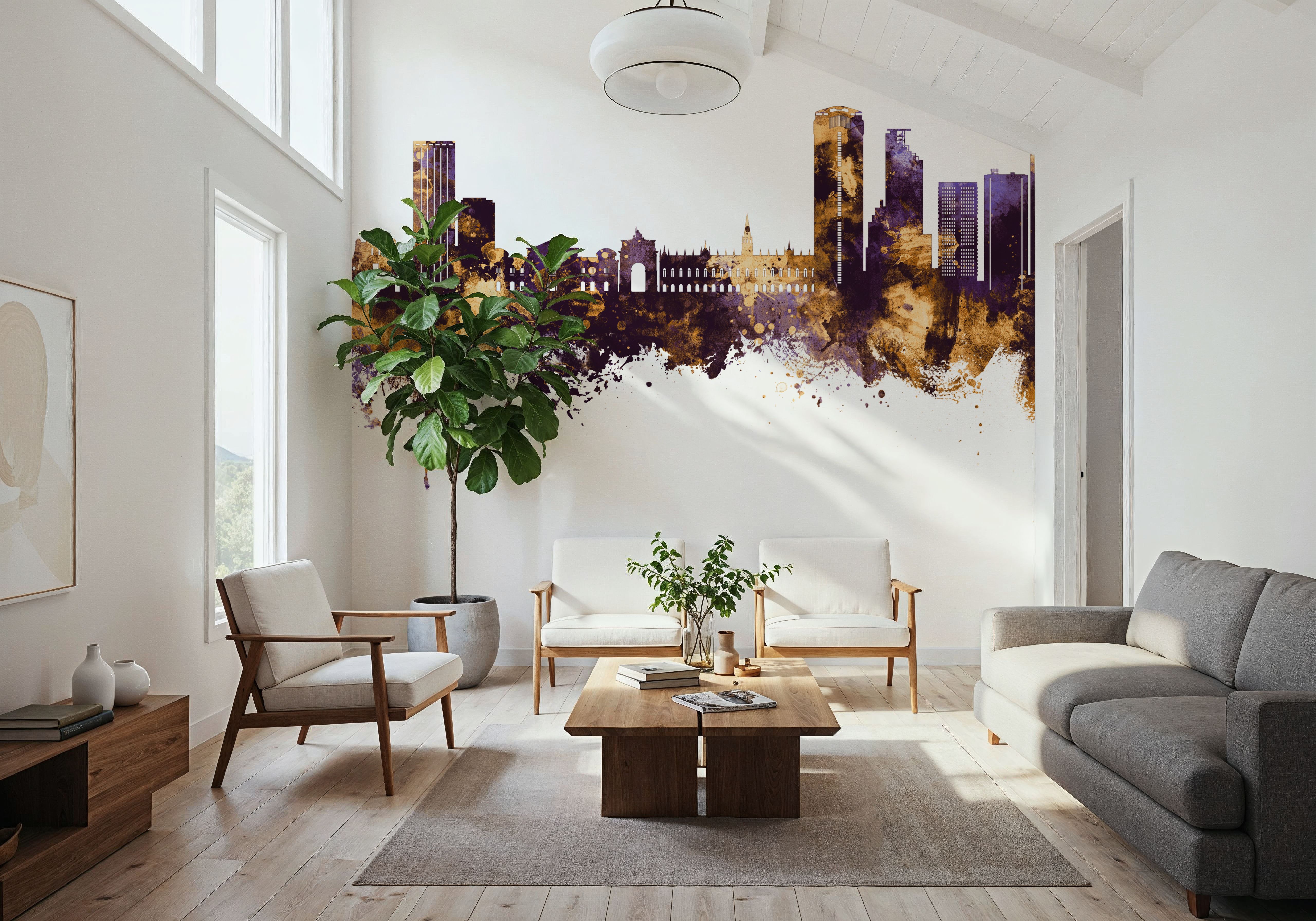 Caracas Skyline Purple & Gold