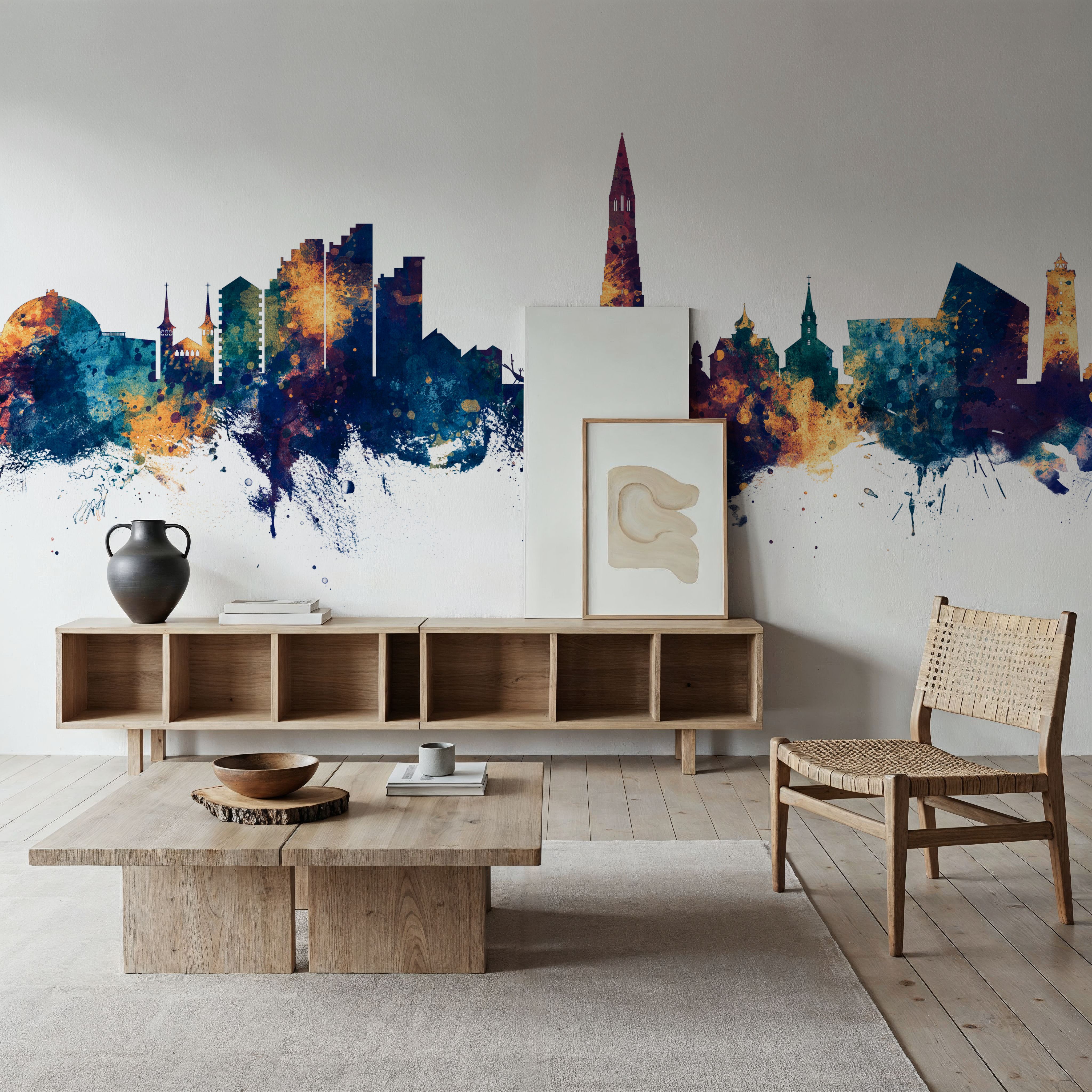 Reykjavík Skyline Blue & Bronze