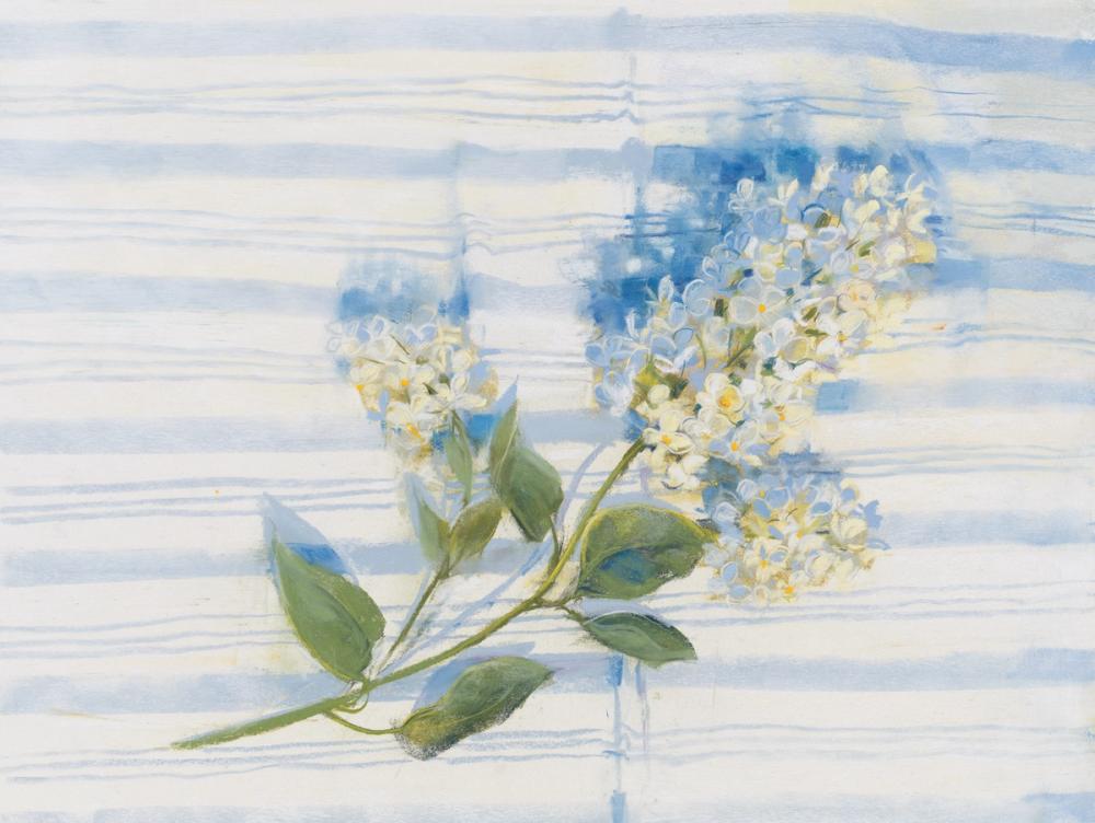 Lilac on Blue Stripe