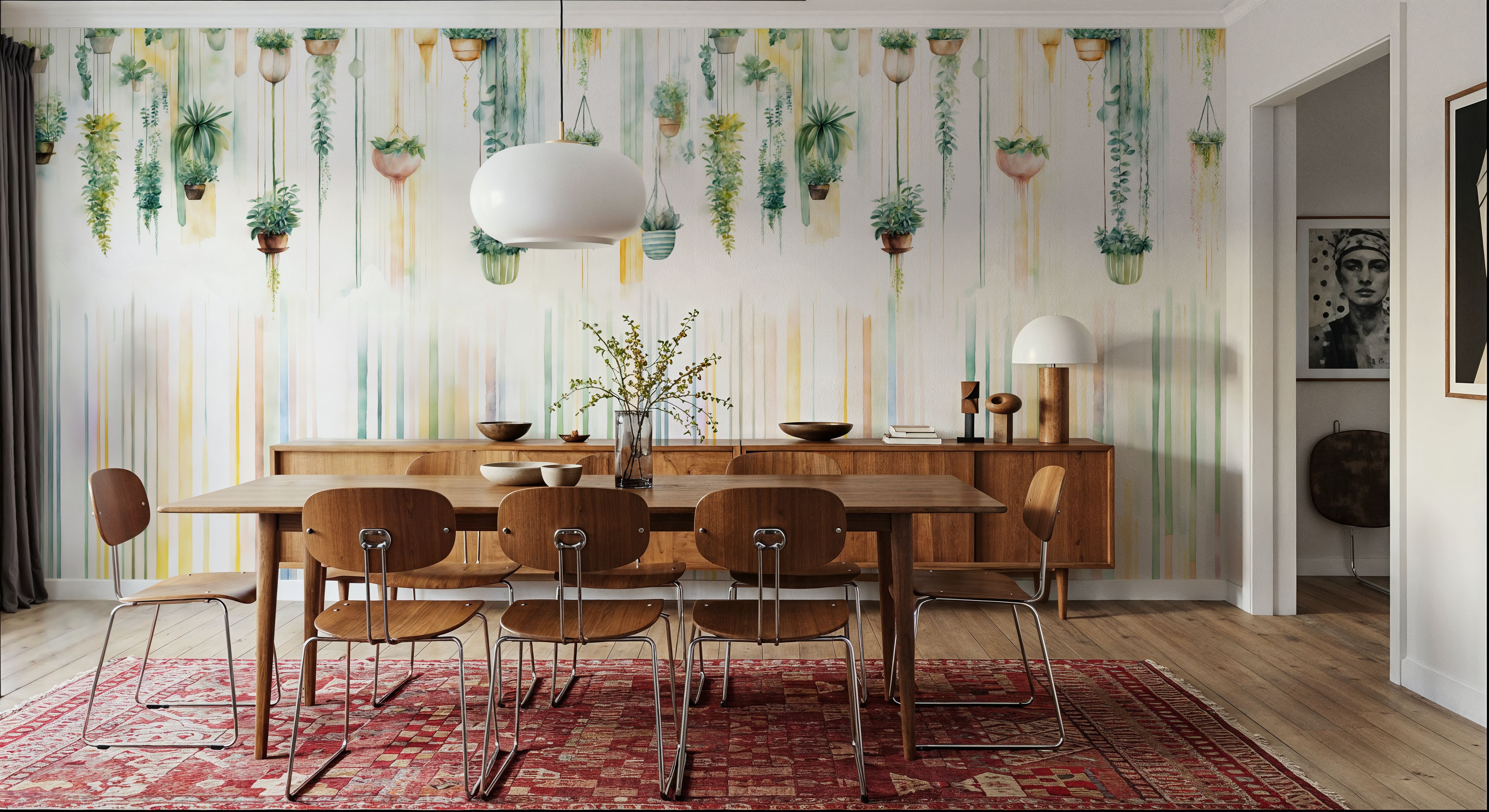 Hanging Watercolor Gardens Color, Wallpaper